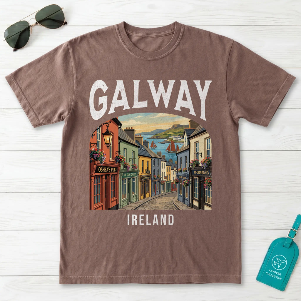 Galway Vintage Travel Poster T-Shirt