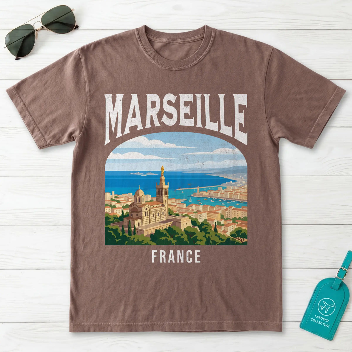 Marseille France Vintage Travel Poster T-Shirt