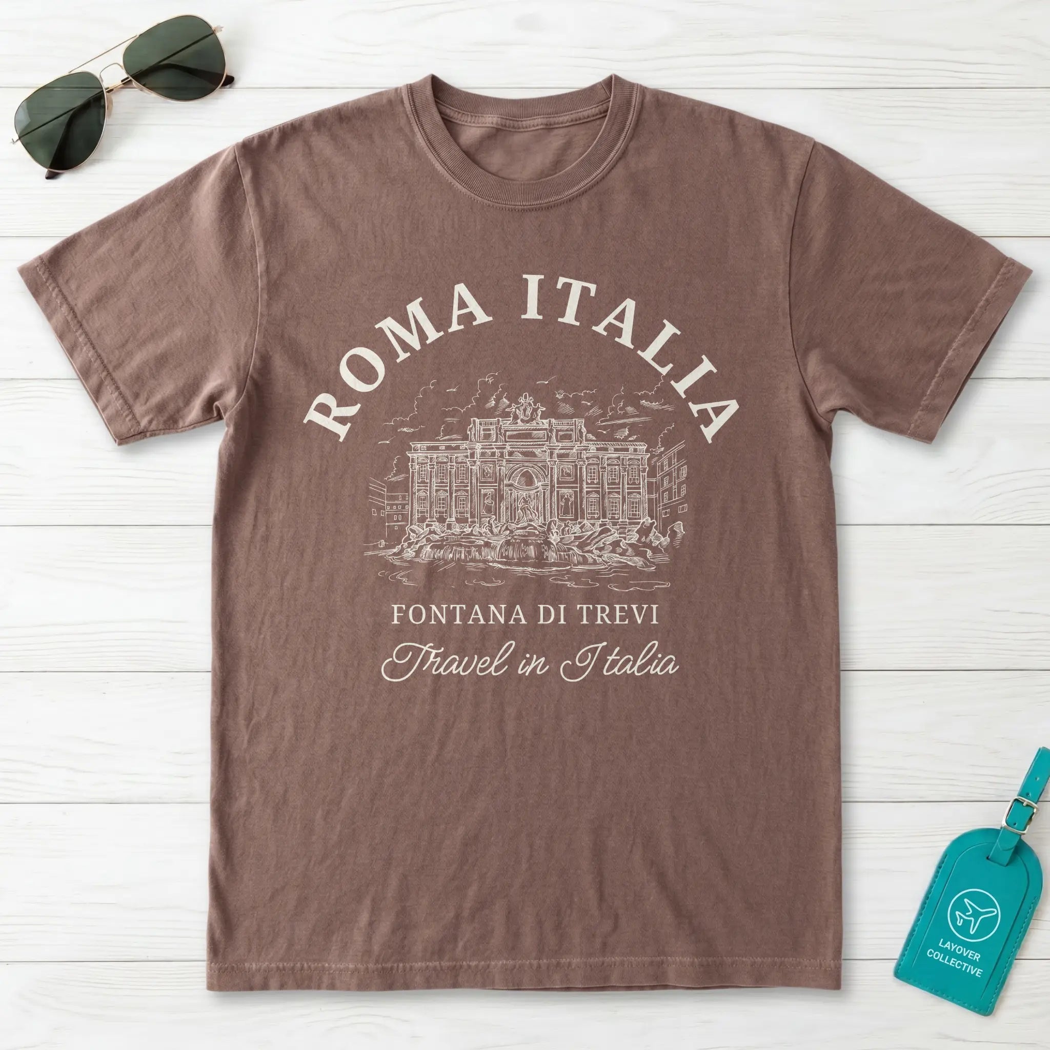 Trevi Fountain Vintage Sketch T-Shirt