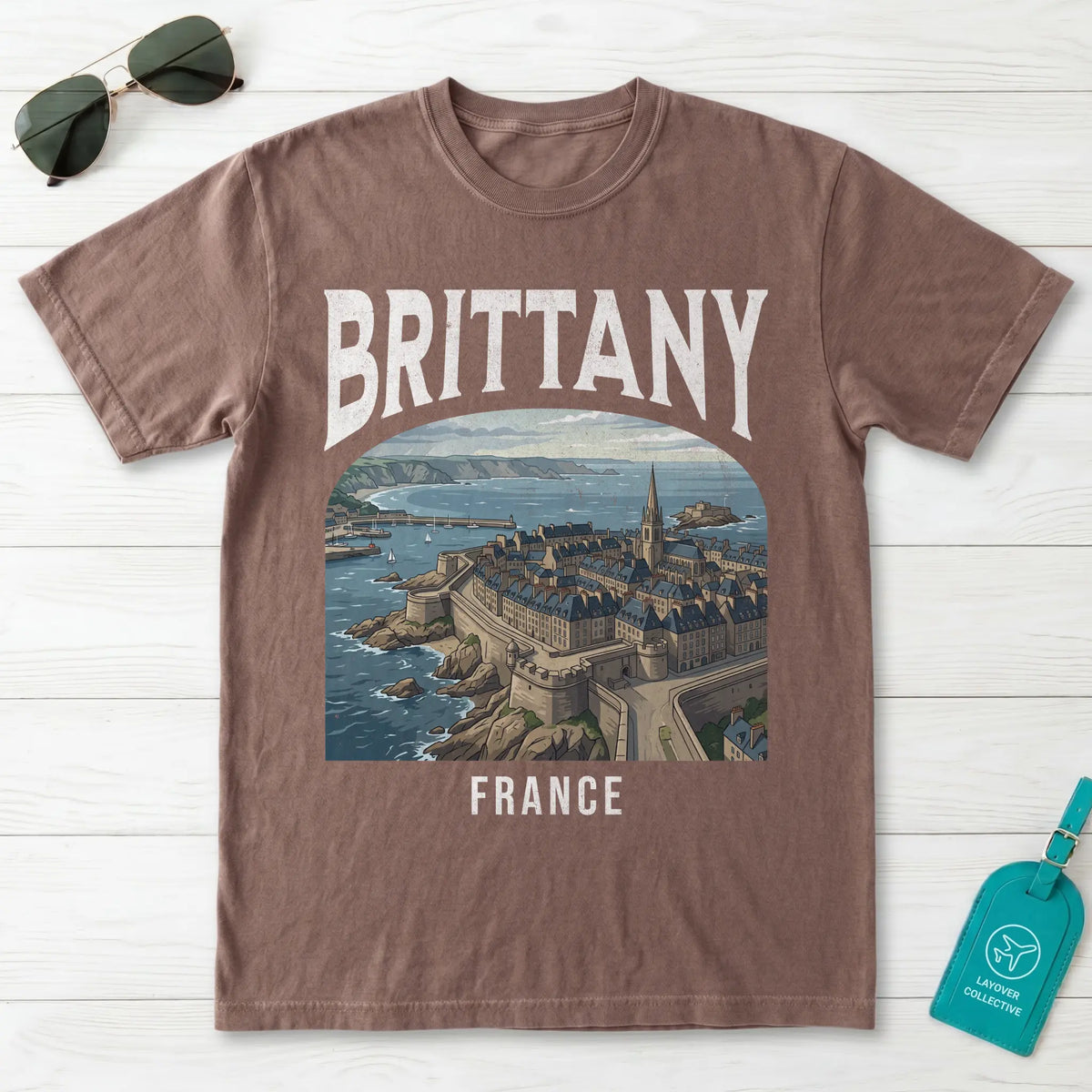 Brittany France Vintage Travel Poster T-Shirt