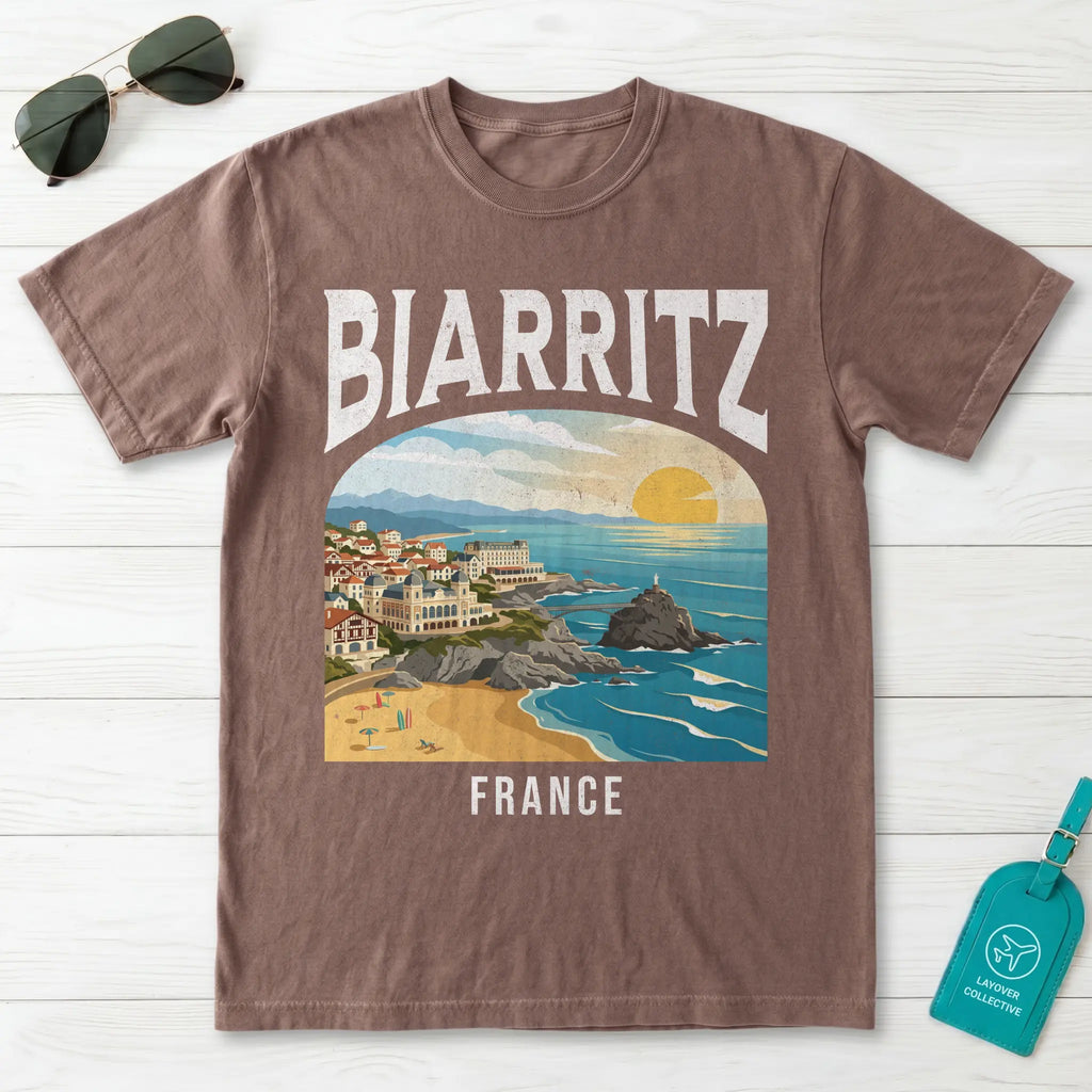 Biarritz France Vintage Travel Poster T-Shirt