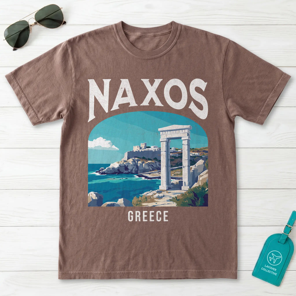 Naxos Greece Vintage Travel Poster T-Shirt