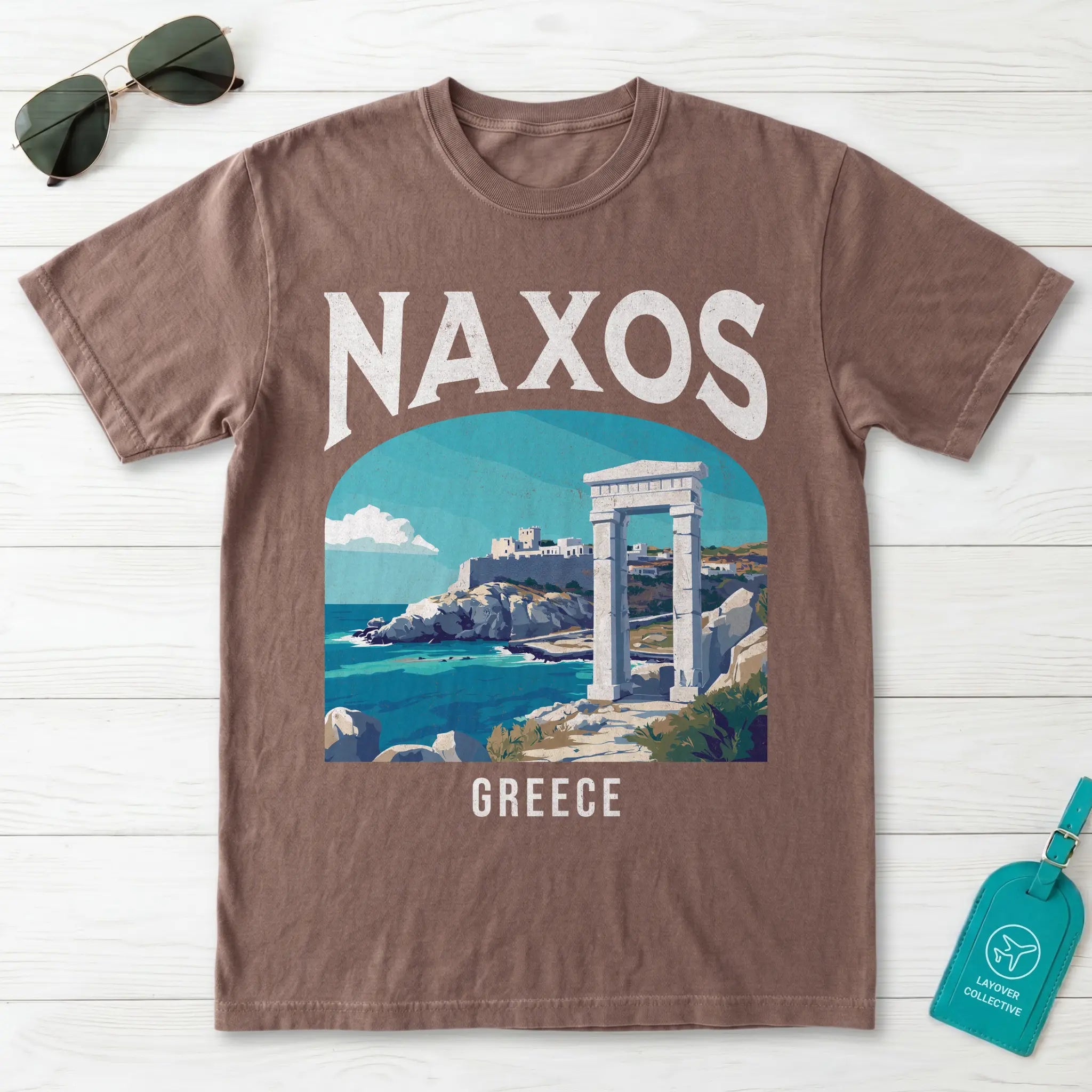 Naxos Greece Vintage Travel Poster T-Shirt
