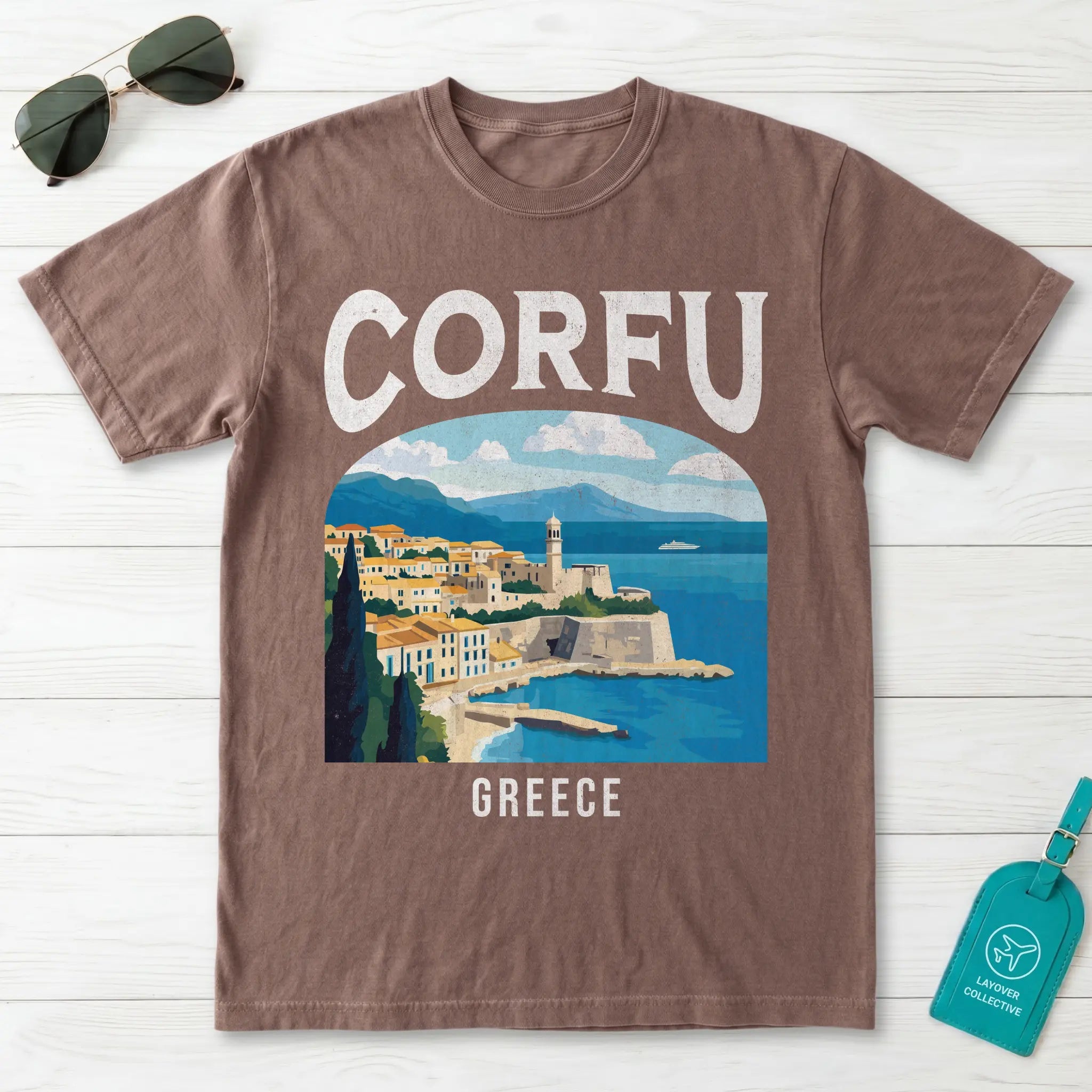 Corfu Greece Vintage Travel Poster T-Shirt