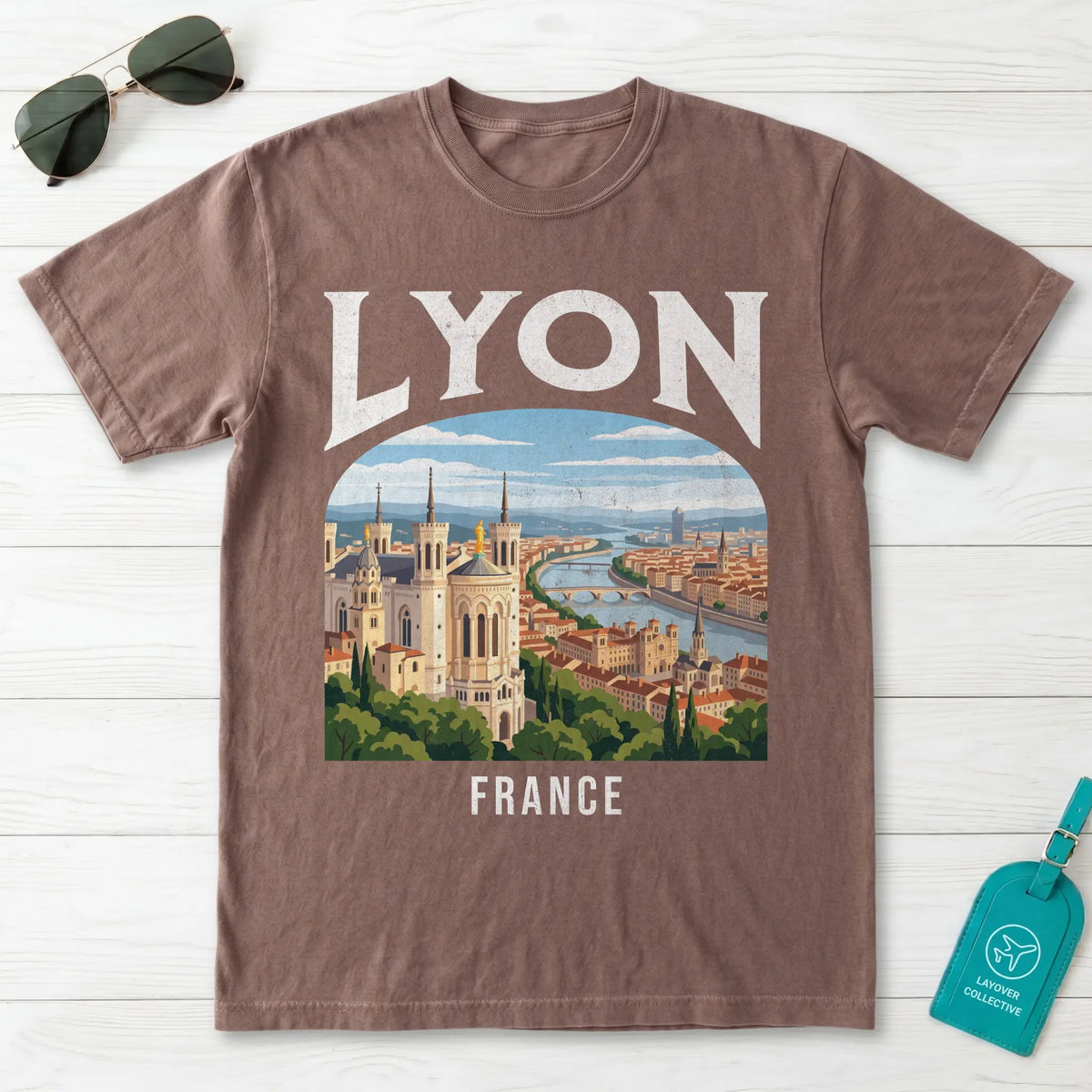 Lyon France Vintage Travel Poster T-Shirt
