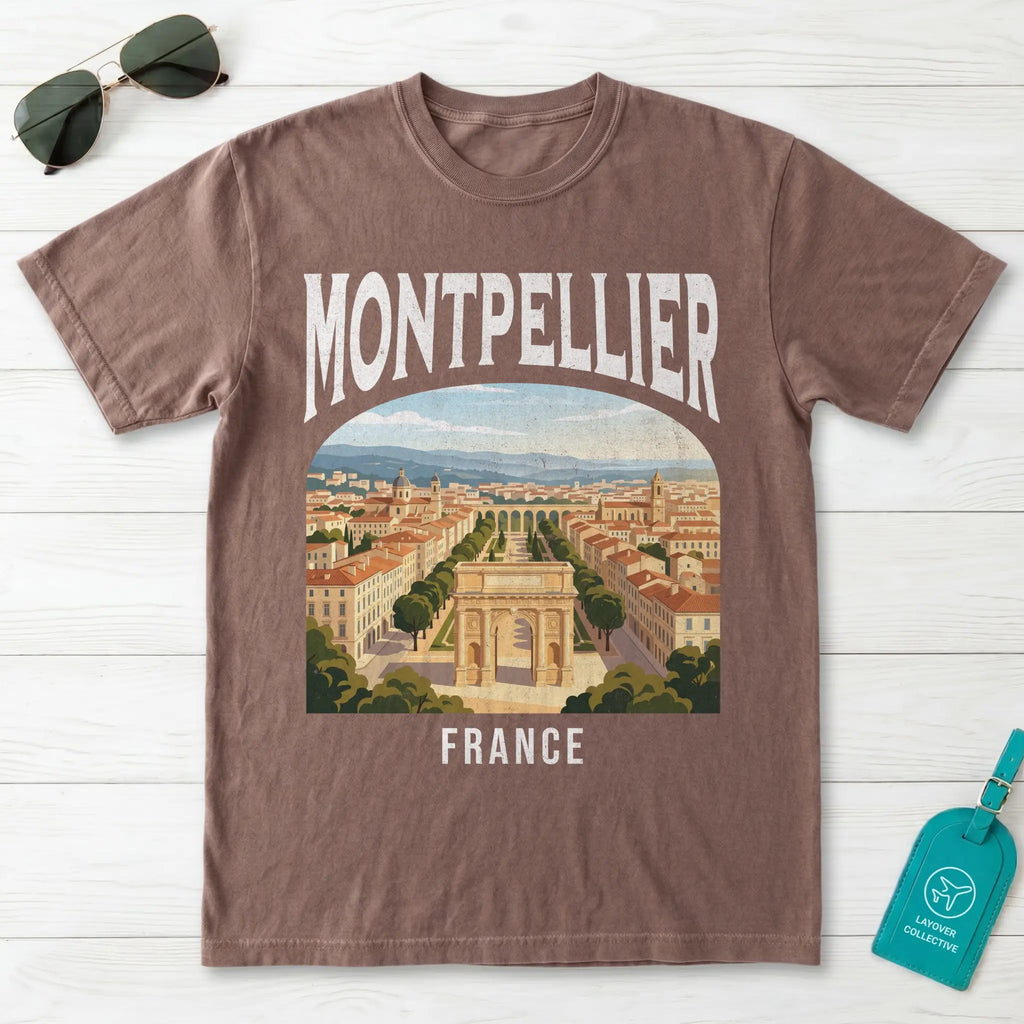 Montpellier France Vintage Travel Poster T-Shirt