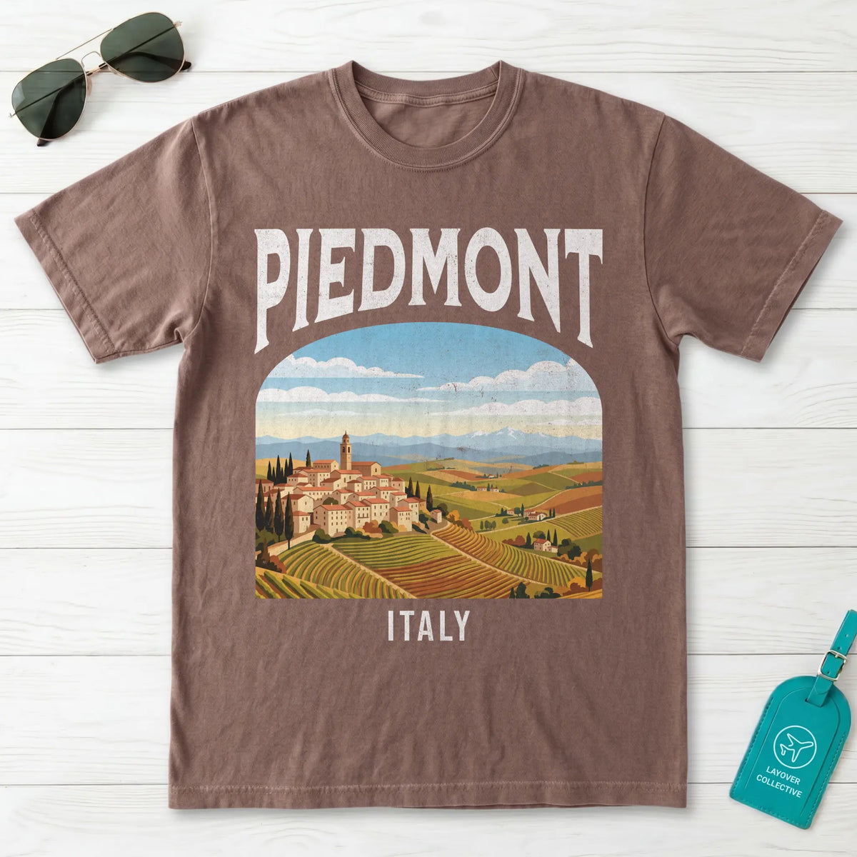 Piedmont Italy Vintage Travel Poster T-Shirt