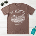 Santorini Greece Village Vintage Sketch Graphic T-Shirt