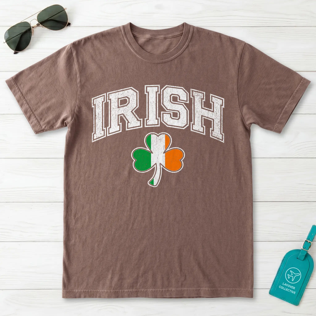 Irish Shamrock Flag Collegiate T-Shirt