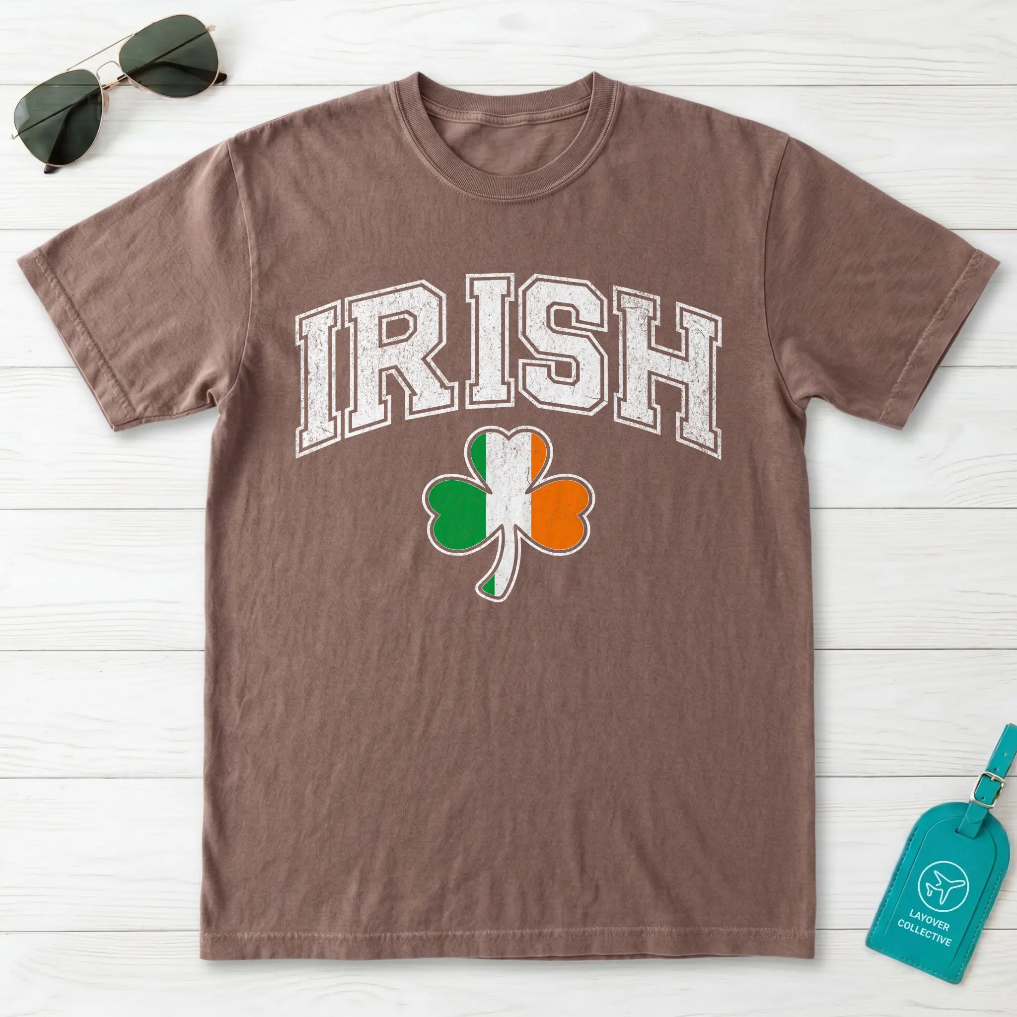 Irish Shamrock Flag Collegiate T-Shirt