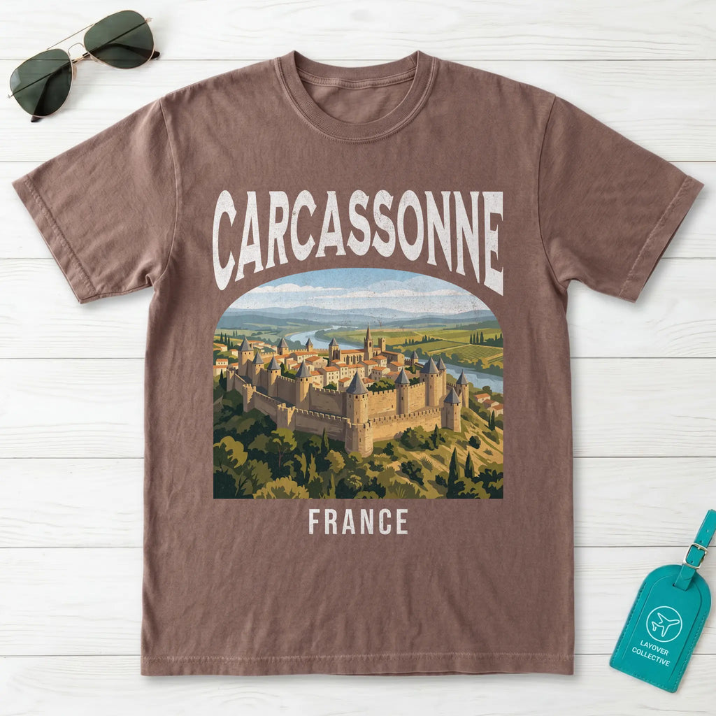 Carcassonne France Vintage Travel Poster T-Shirt