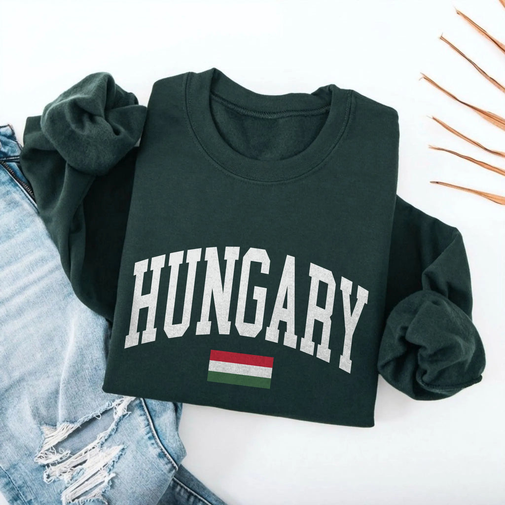 Hungary Collegiate Flag Sweatshirt
