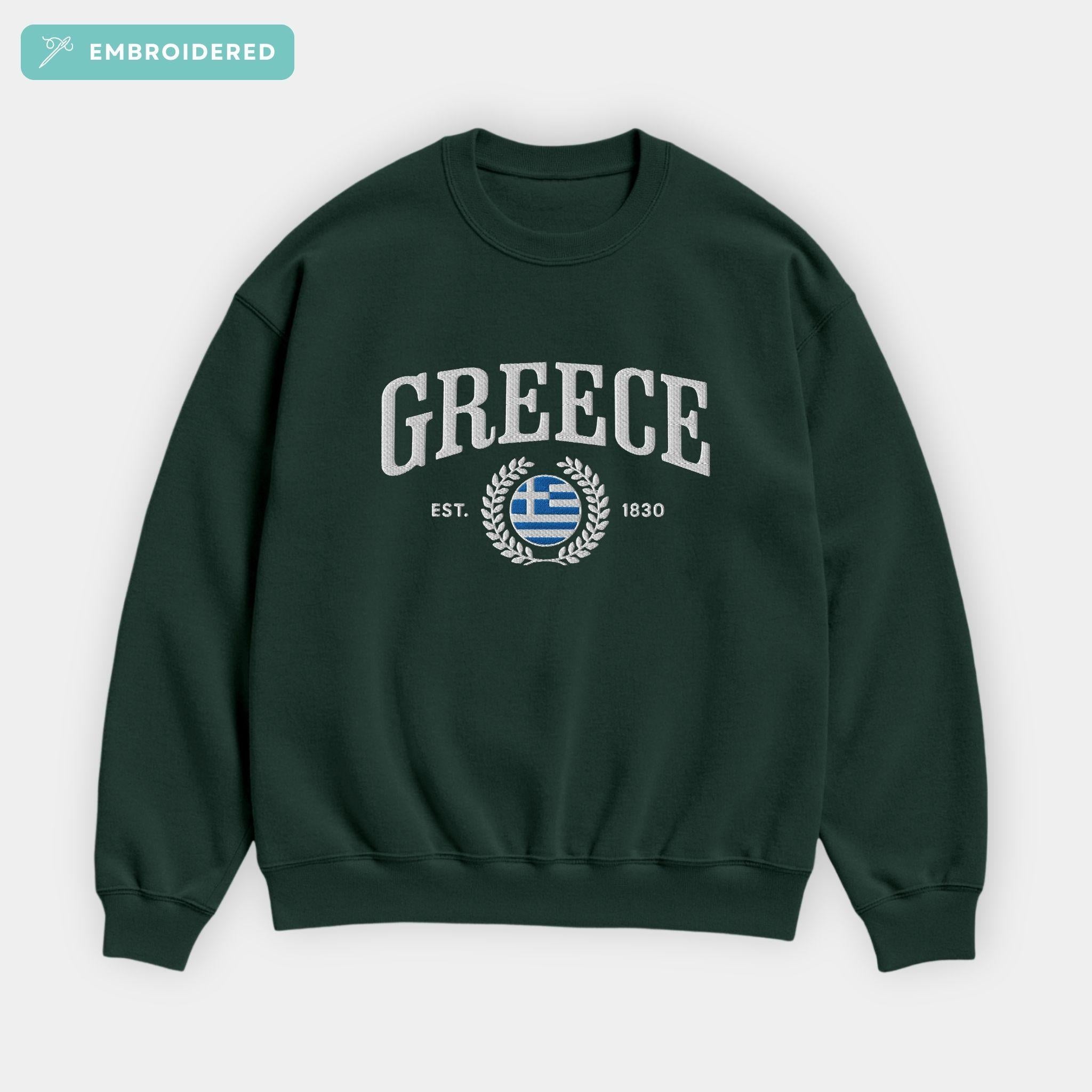 Greece Crest Embroidered Sweatshirt