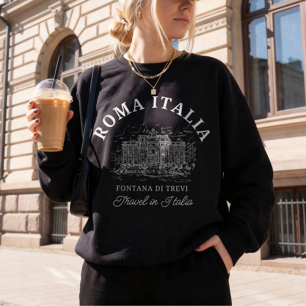 Trevi Fountain Vintage Sketch Sweatshirt