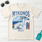 Mykonos Greece Vintage Travel Poster T-Shirt