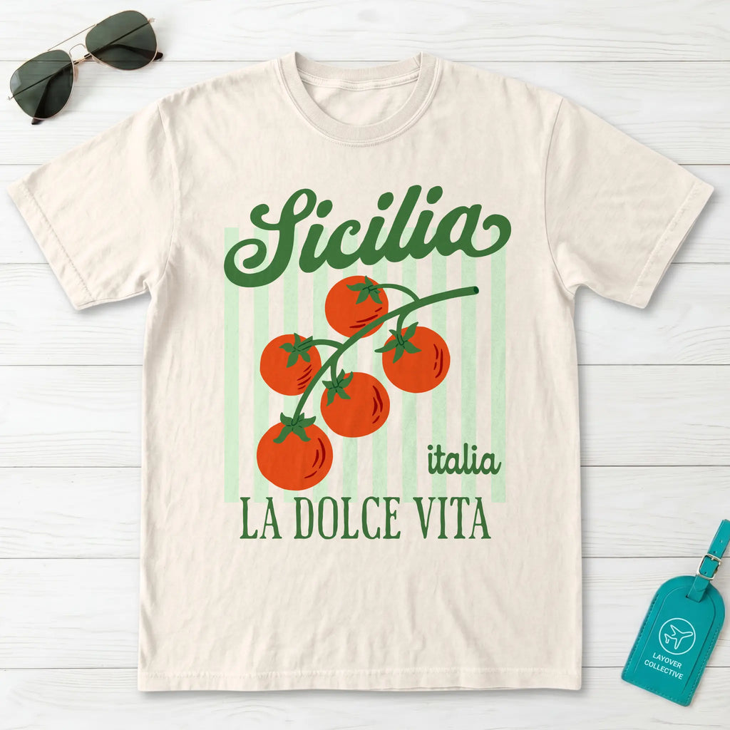 Sicilia Italia Tomato La Dolce Vita Sicily Graphic T-Shirt