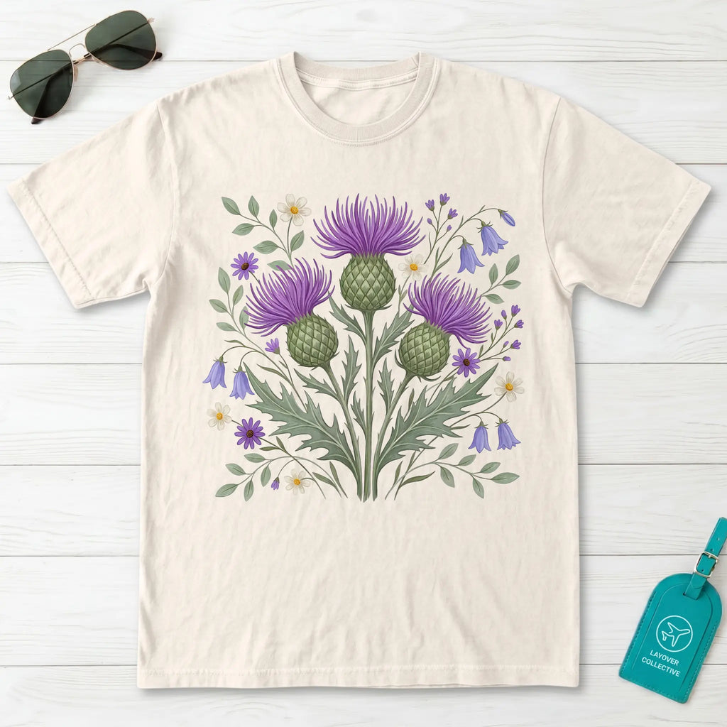 Scottish Thistle Botanical Wildflower T-Shirt