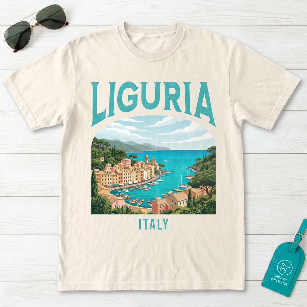 Liguria Italy Vintage Travel Poster T-Shirt