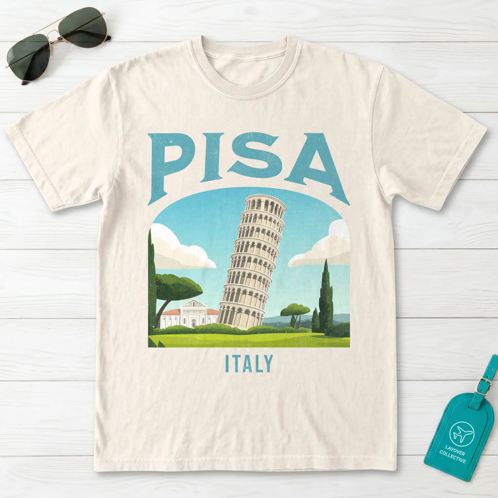 Pisa Italy Vintage Travel Poster T-Shirt