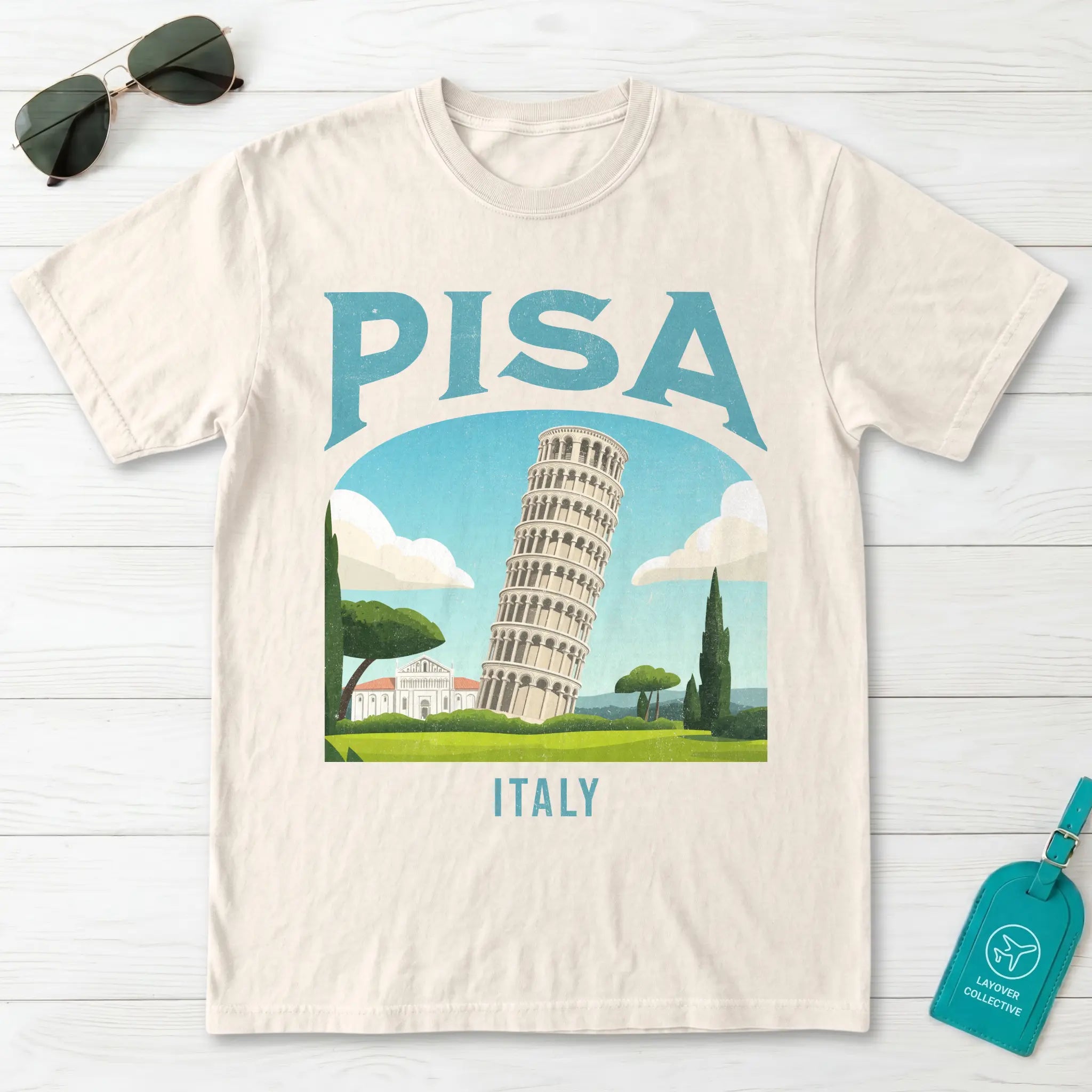 Pisa Italy Vintage Travel Poster T-Shirt