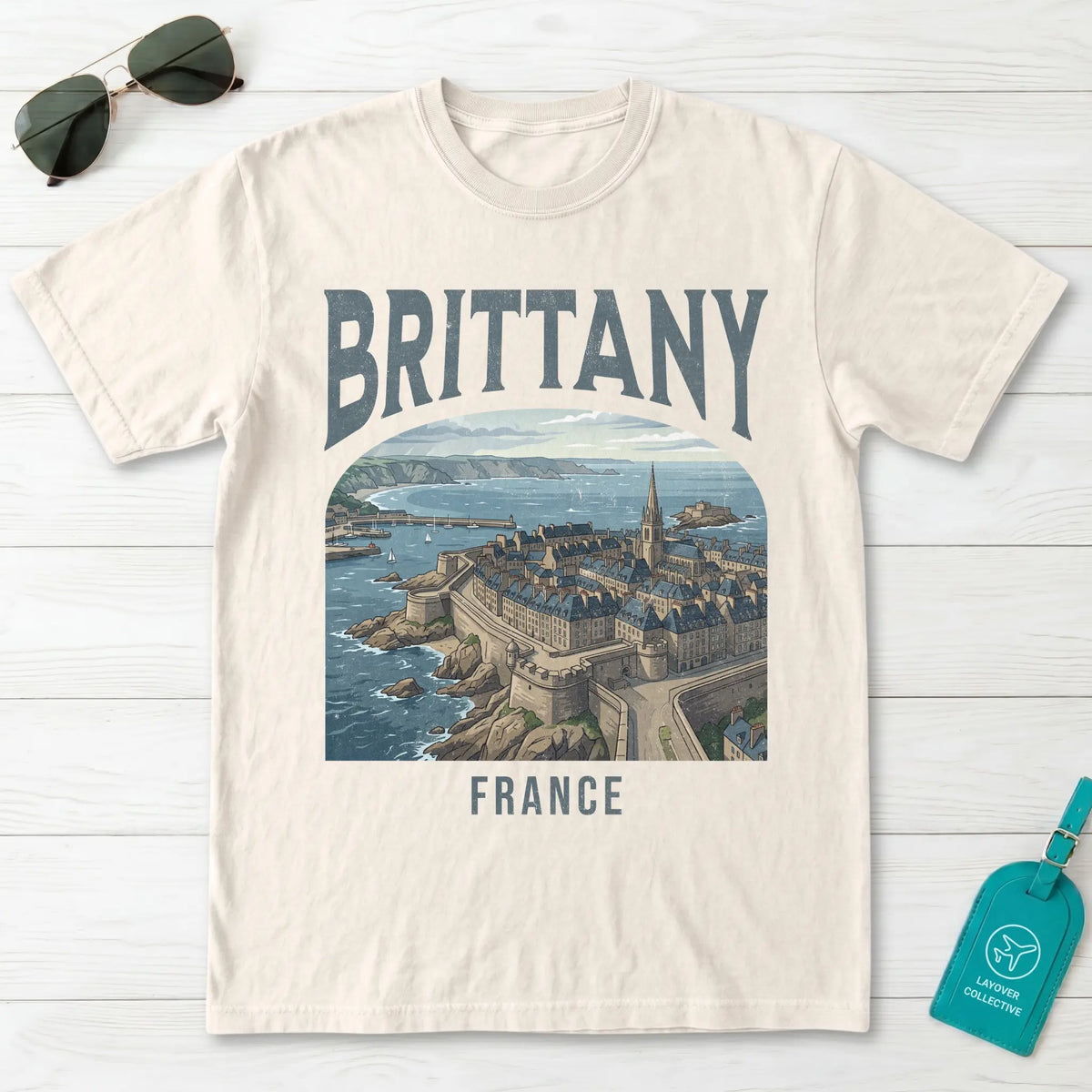Brittany France Vintage Travel Poster T-Shirt