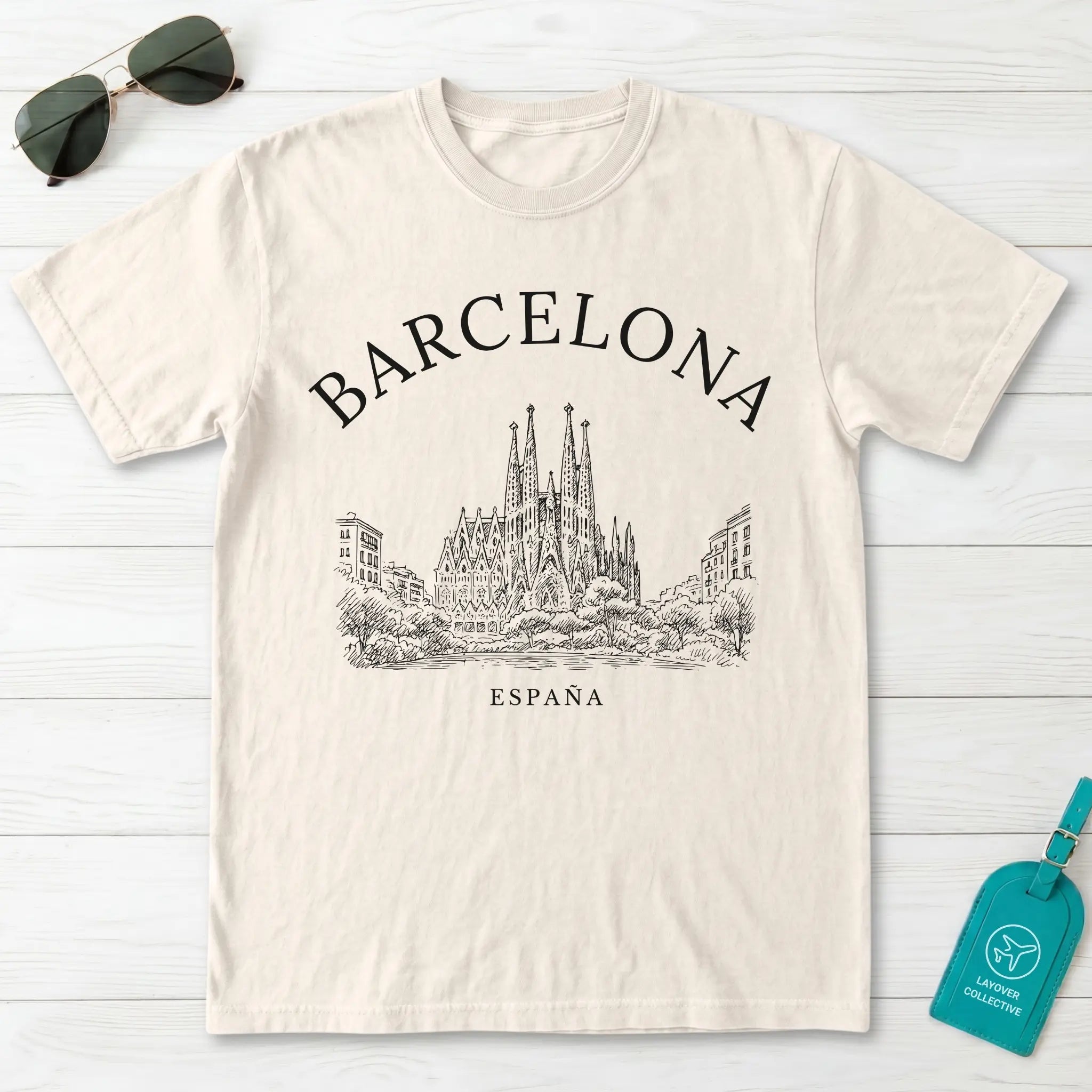 Barcelona Vintage Sketch T-Shirt