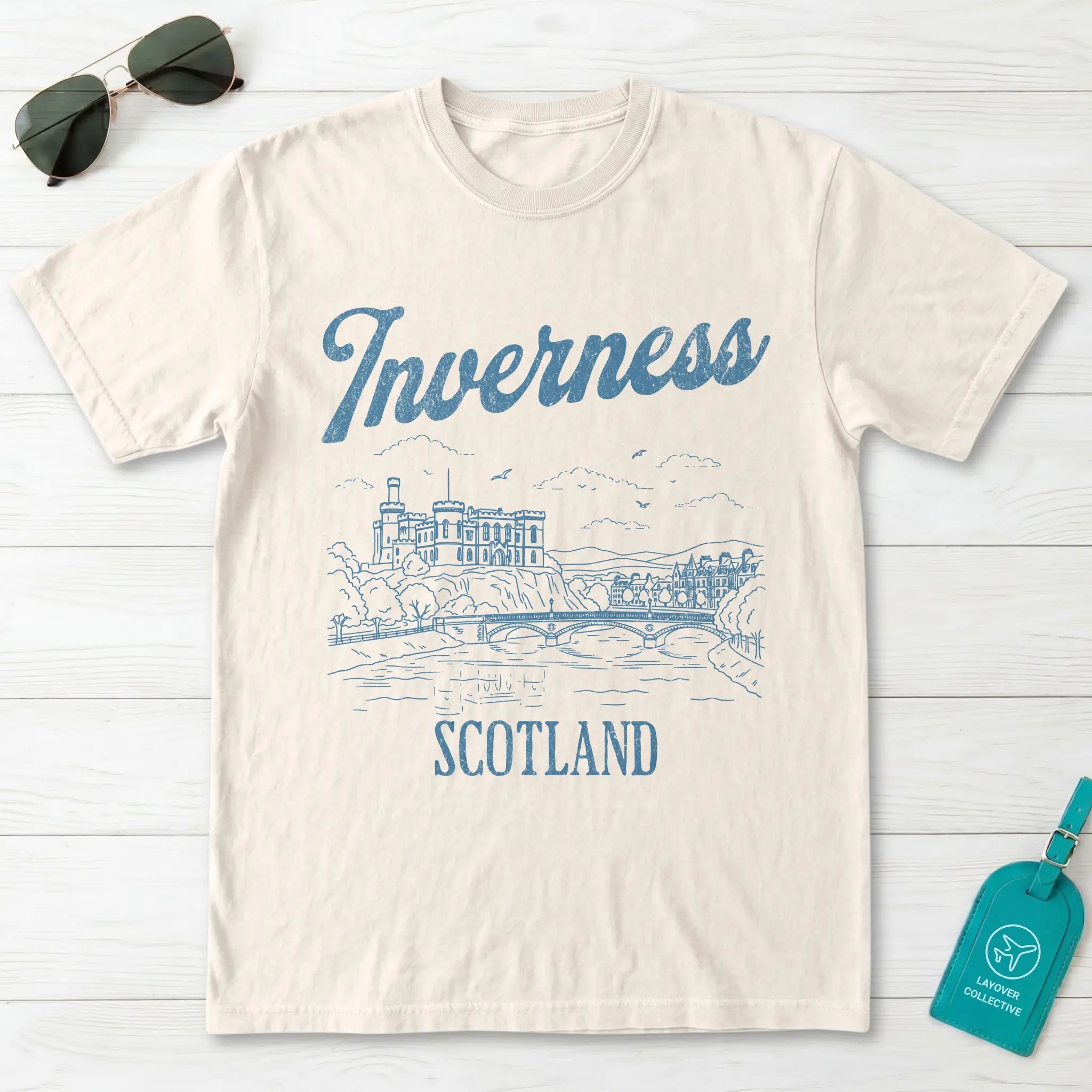 Inverness Scotland Line Art T-Shirt