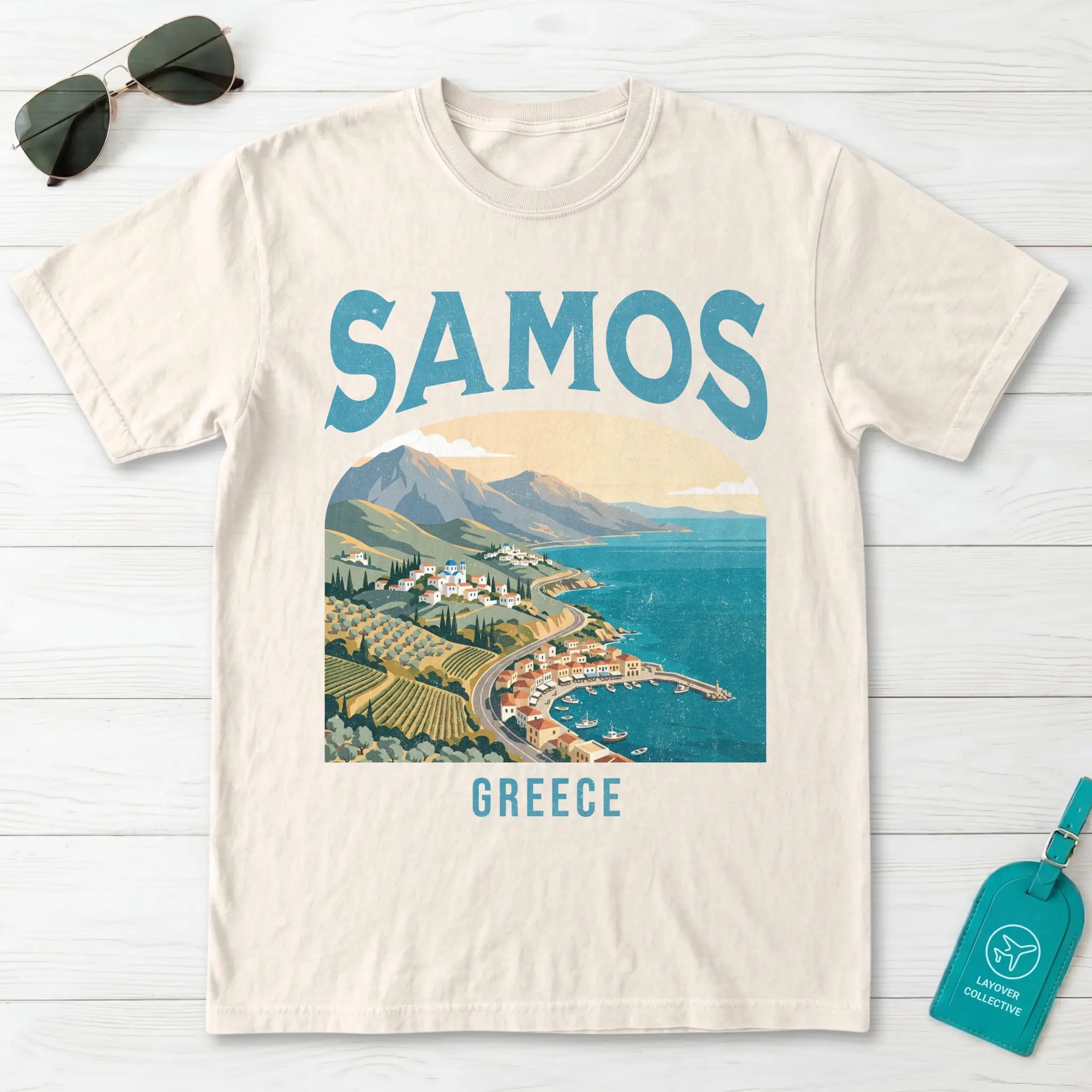 Samos Greece Vintage Travel Poster T-Shirt