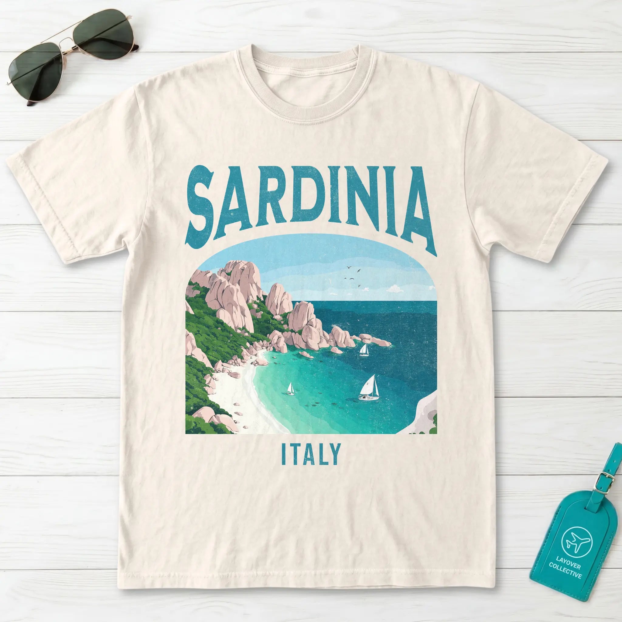 Sardinia Italy Vintage Travel Poster T-Shirt