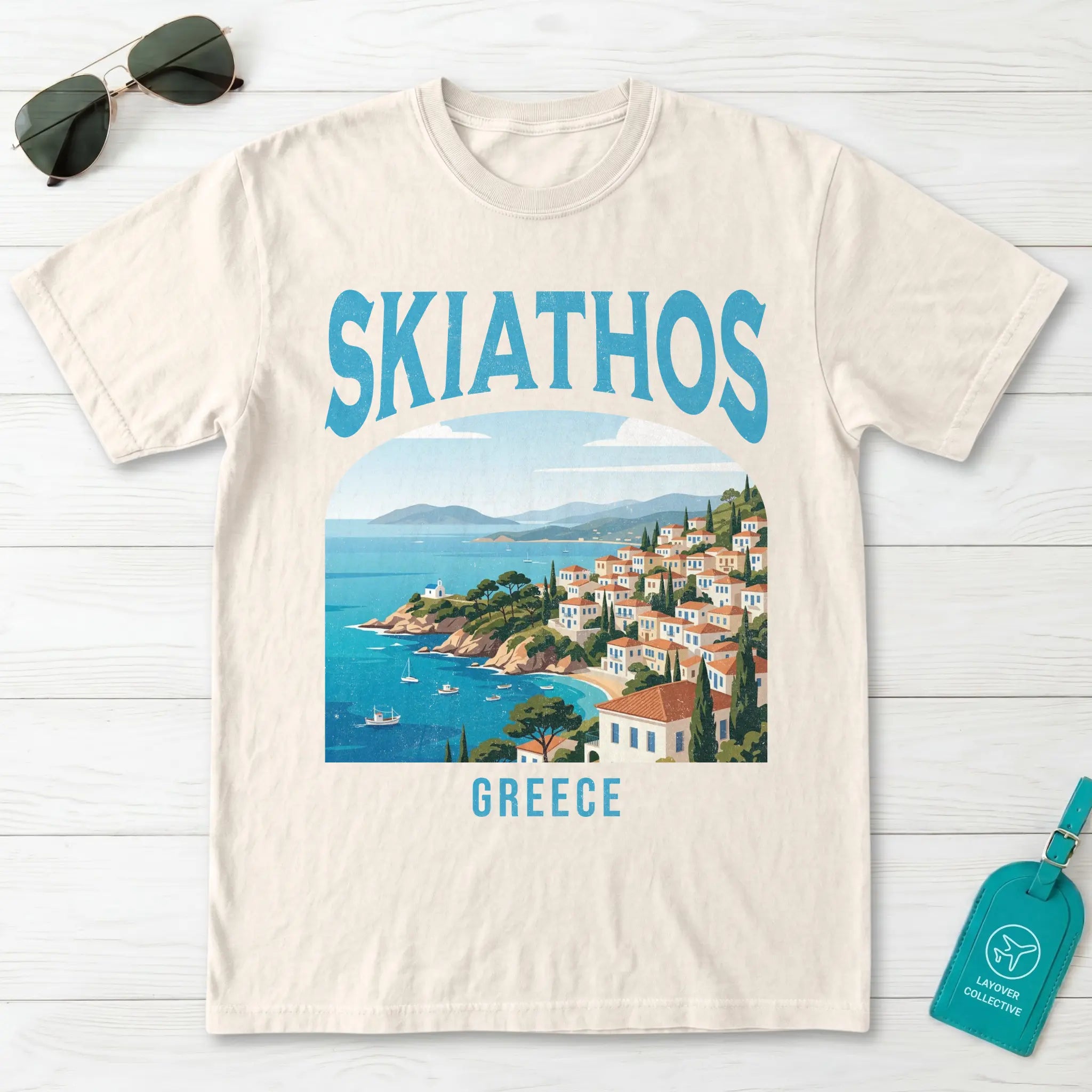 Skiathos Greece Vintage Travel Poster T-Shirt