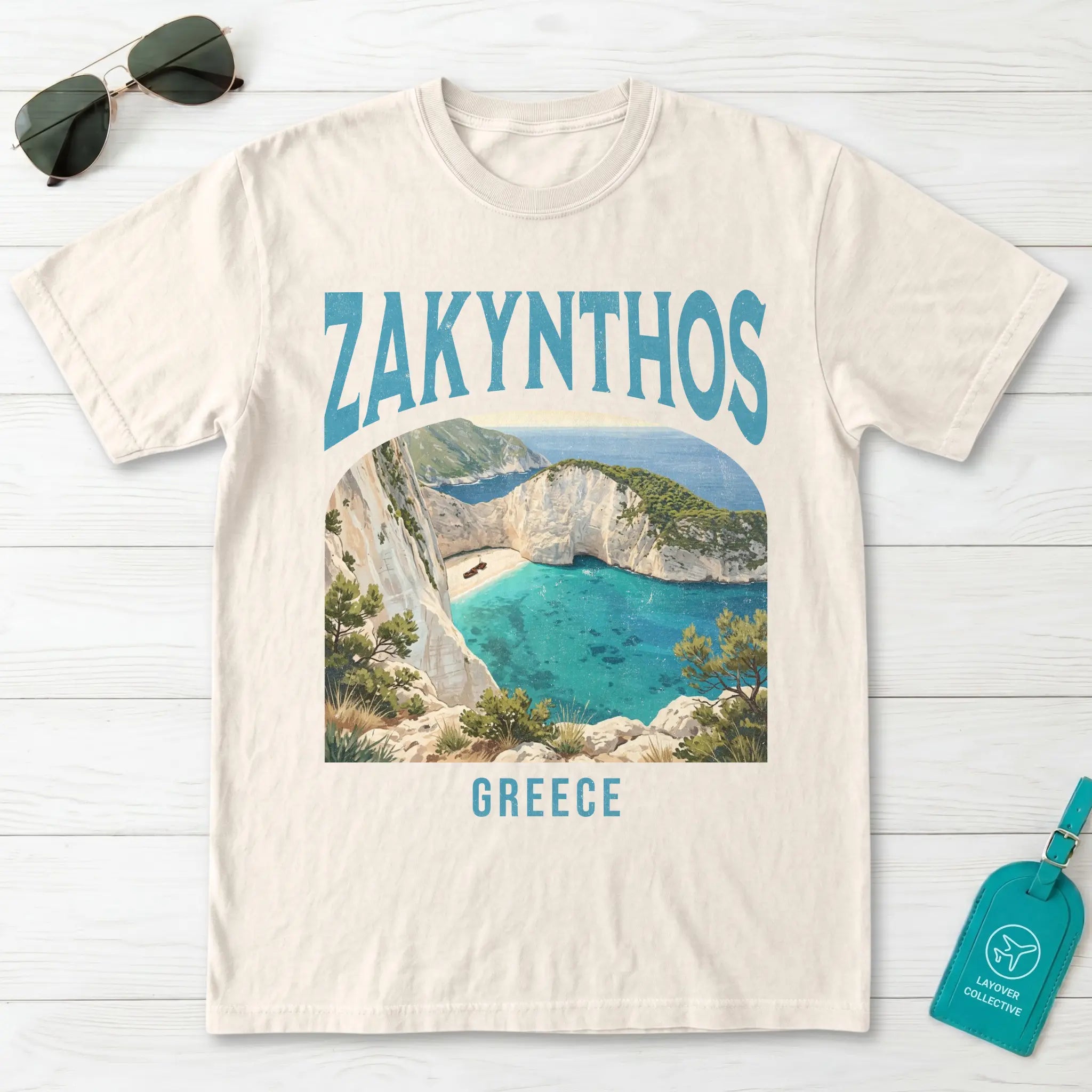 Zakynthos Greece Vintage Travel Poster T-Shirt