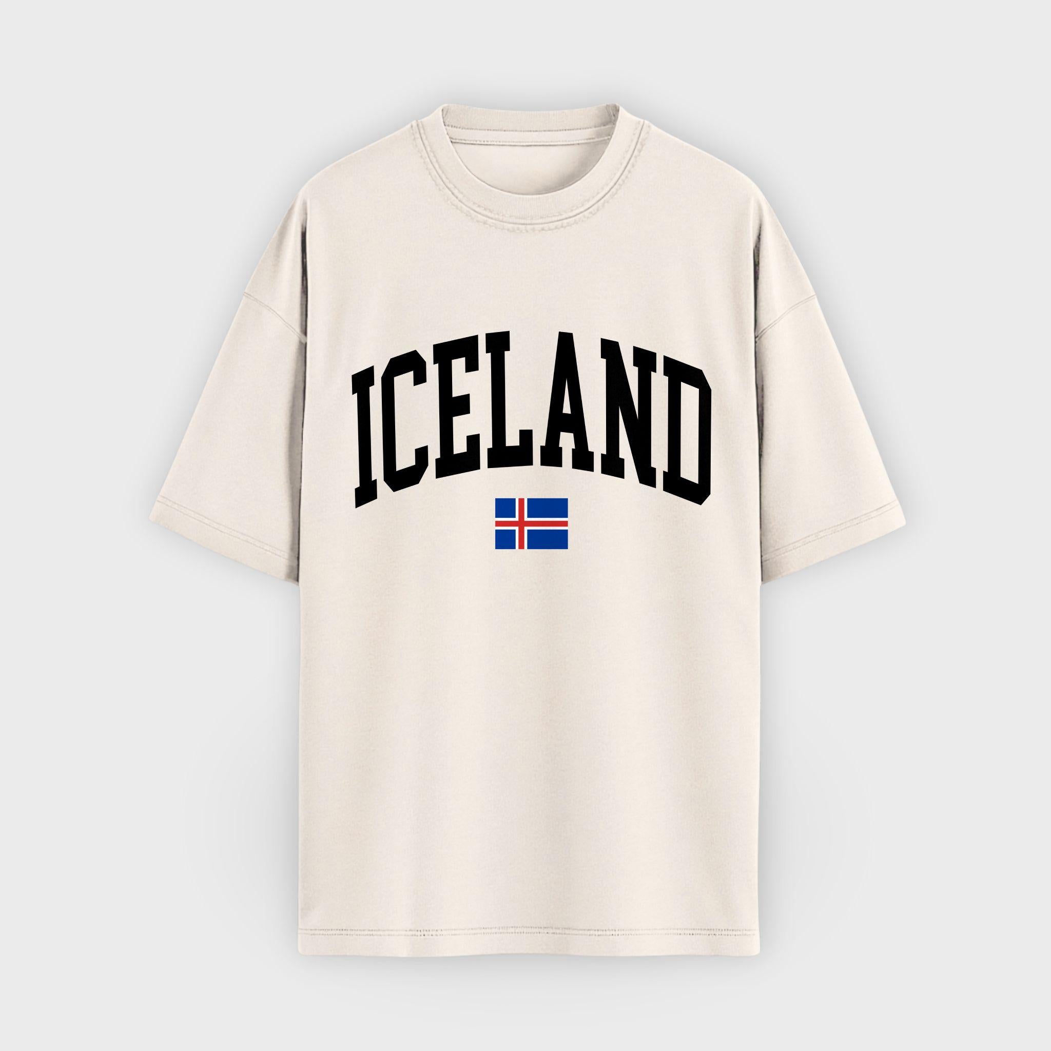 Iceland Collegiate Flag T-Shirt