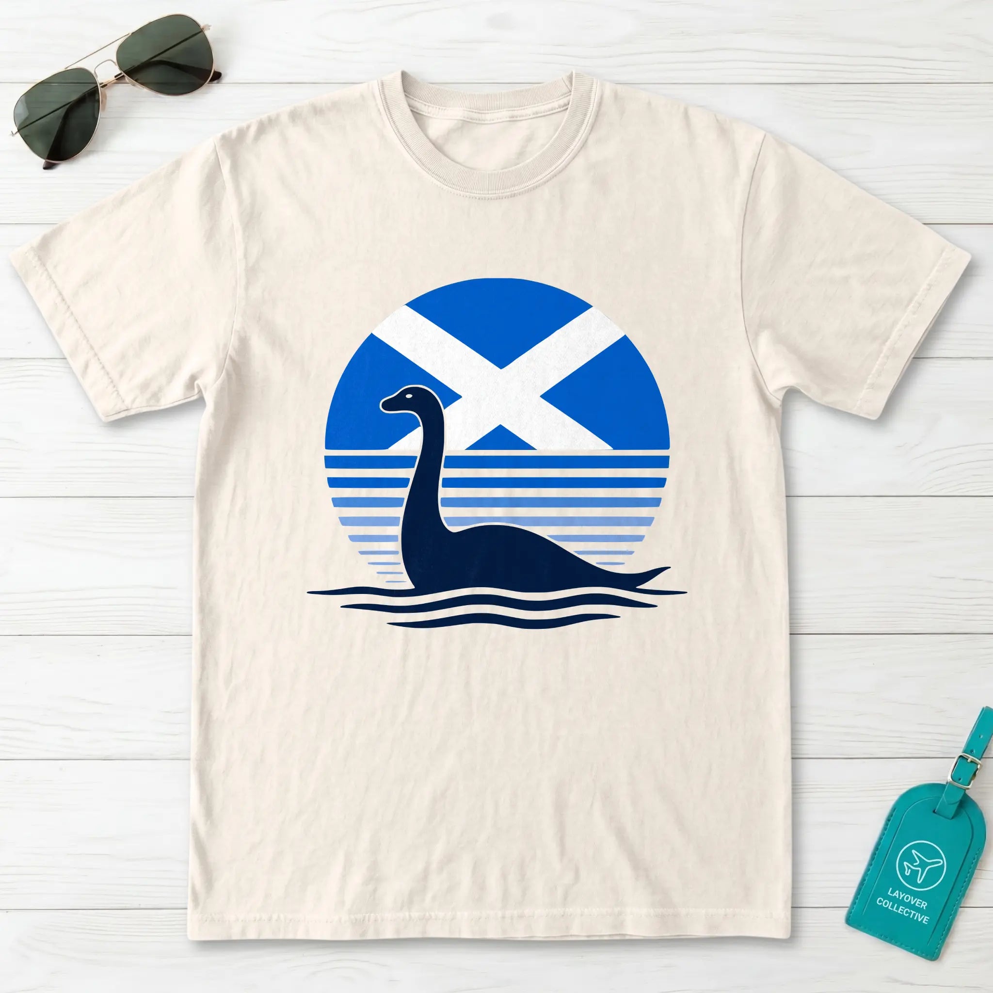 Nessie Saltire Scotland Retro T-Shirt