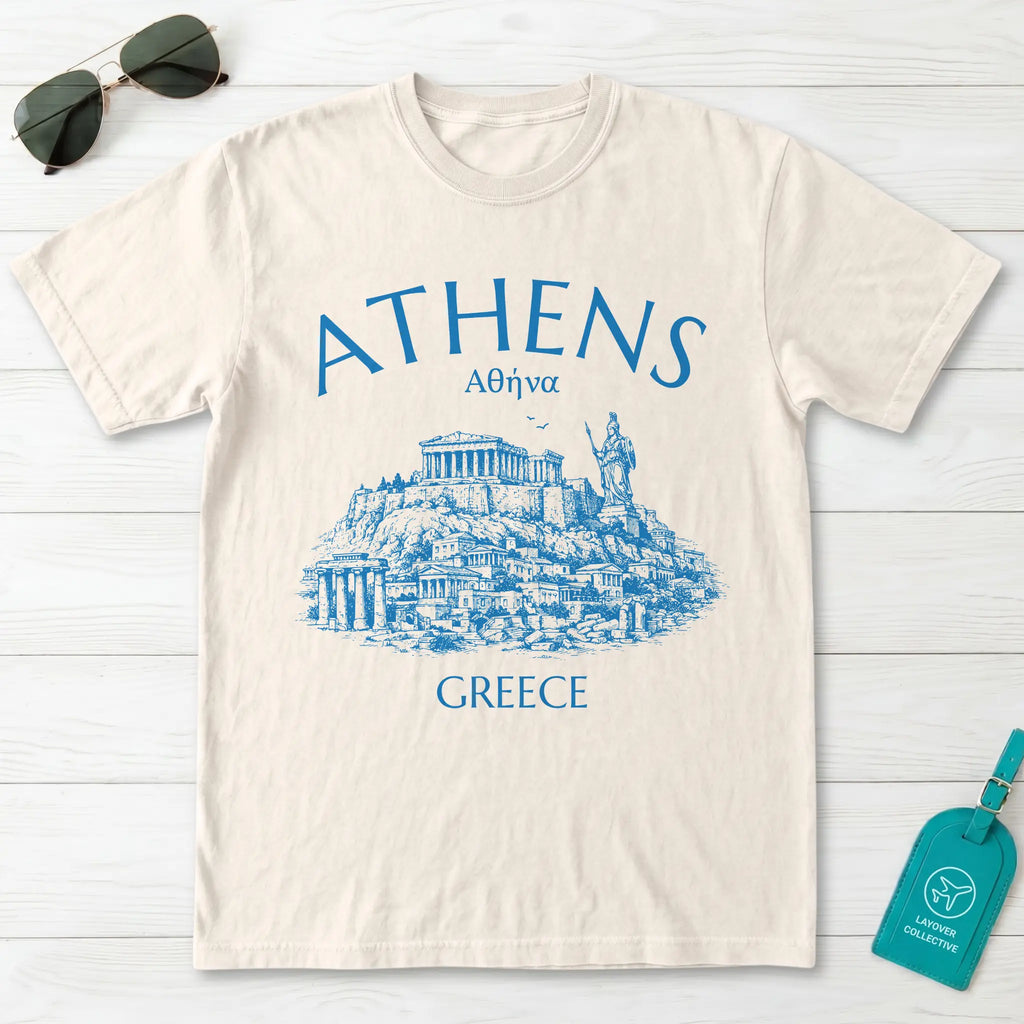 Athens Greece Acropolis Line Art Graphic T-Shirt