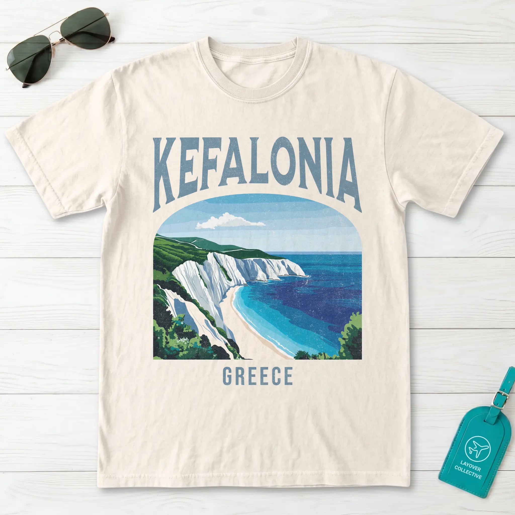 Kefalonia Greece Vintage Travel Poster T-Shirt