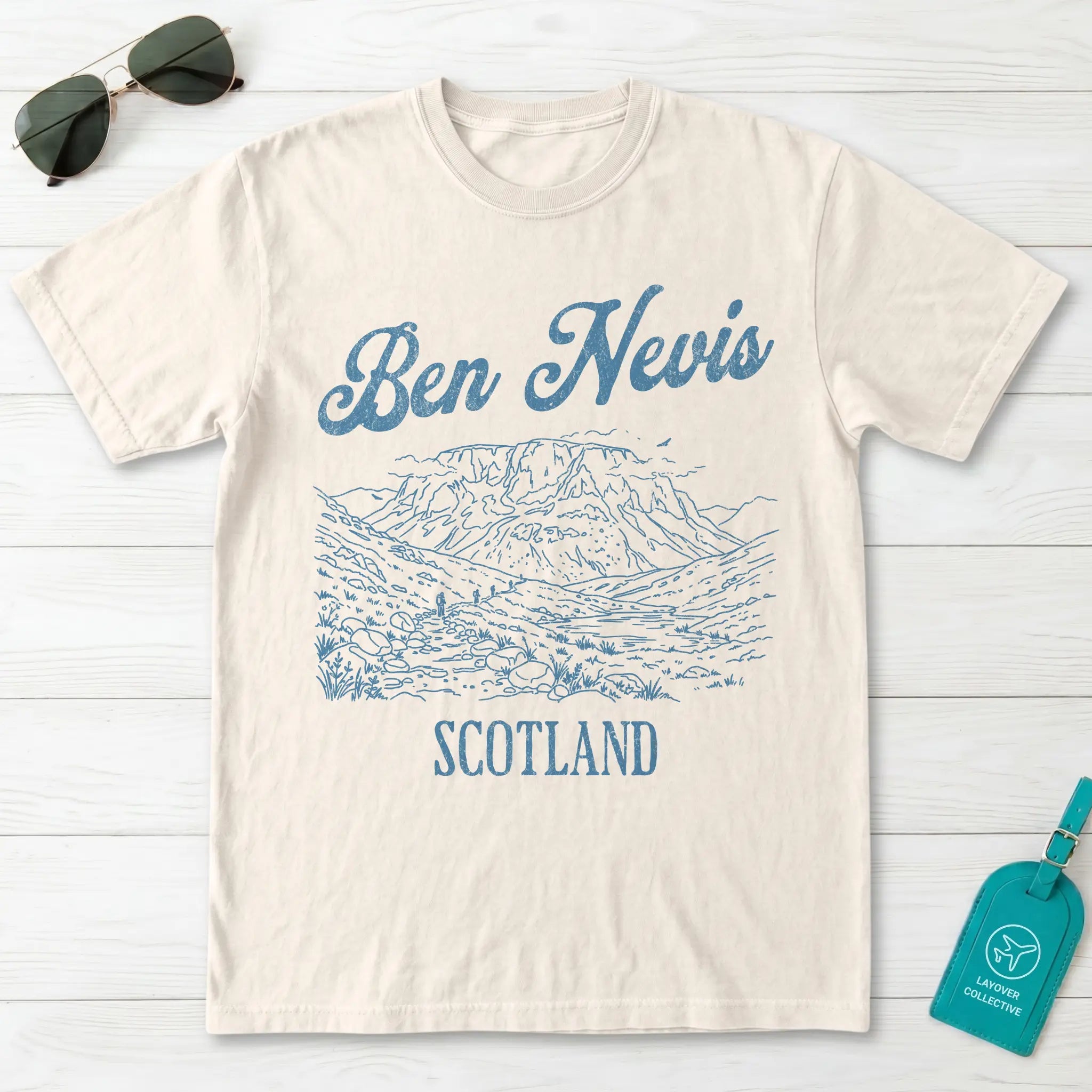 Ben Nevis Scotland Line Art T-Shirt