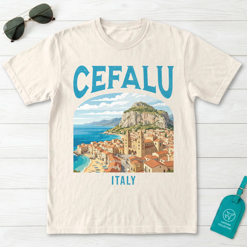 Cefalu Italy Vintage Travel Poster T-Shirt