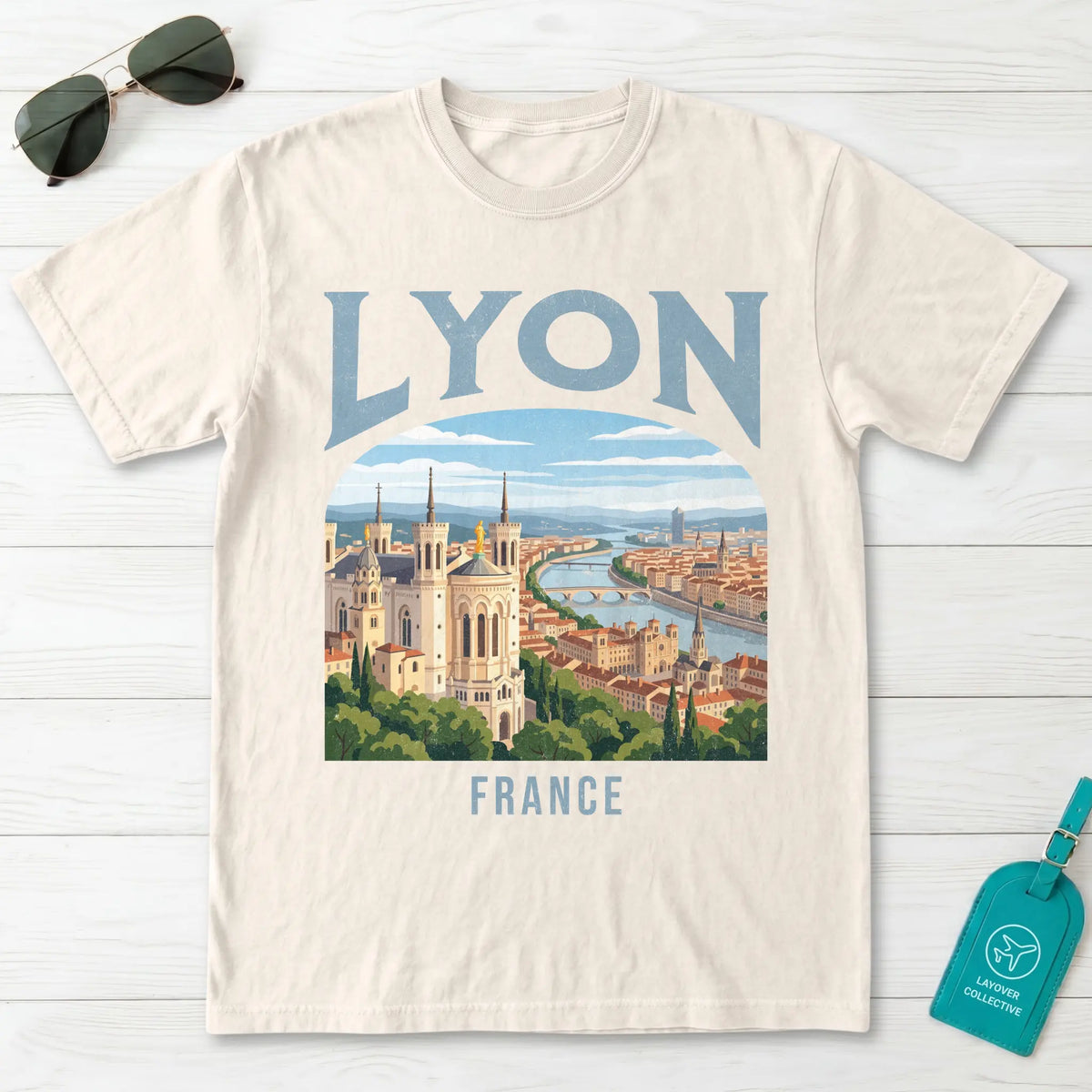 Lyon France Vintage Travel Poster T-Shirt