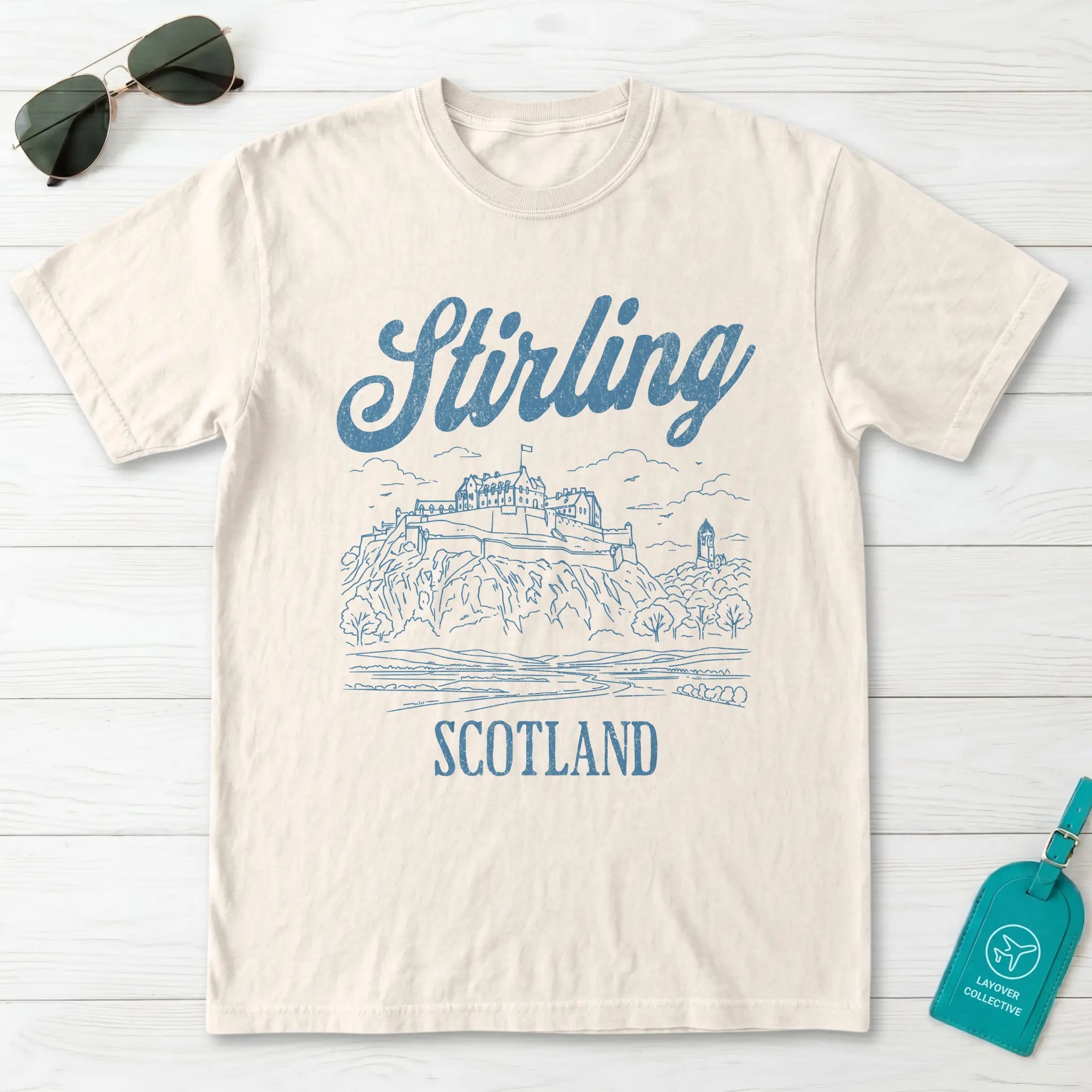 Stirling Scotland Line Art T-Shirt