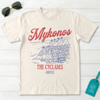 Mykonos Greece The Cyclades Line Art Graphic T-Shirt