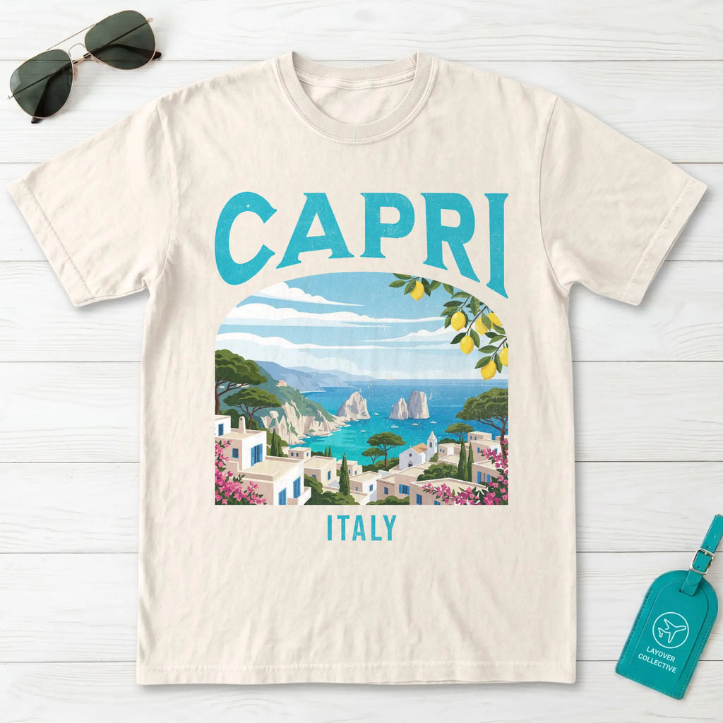 Capri Italy Vintage Travel Poster T-Shirt