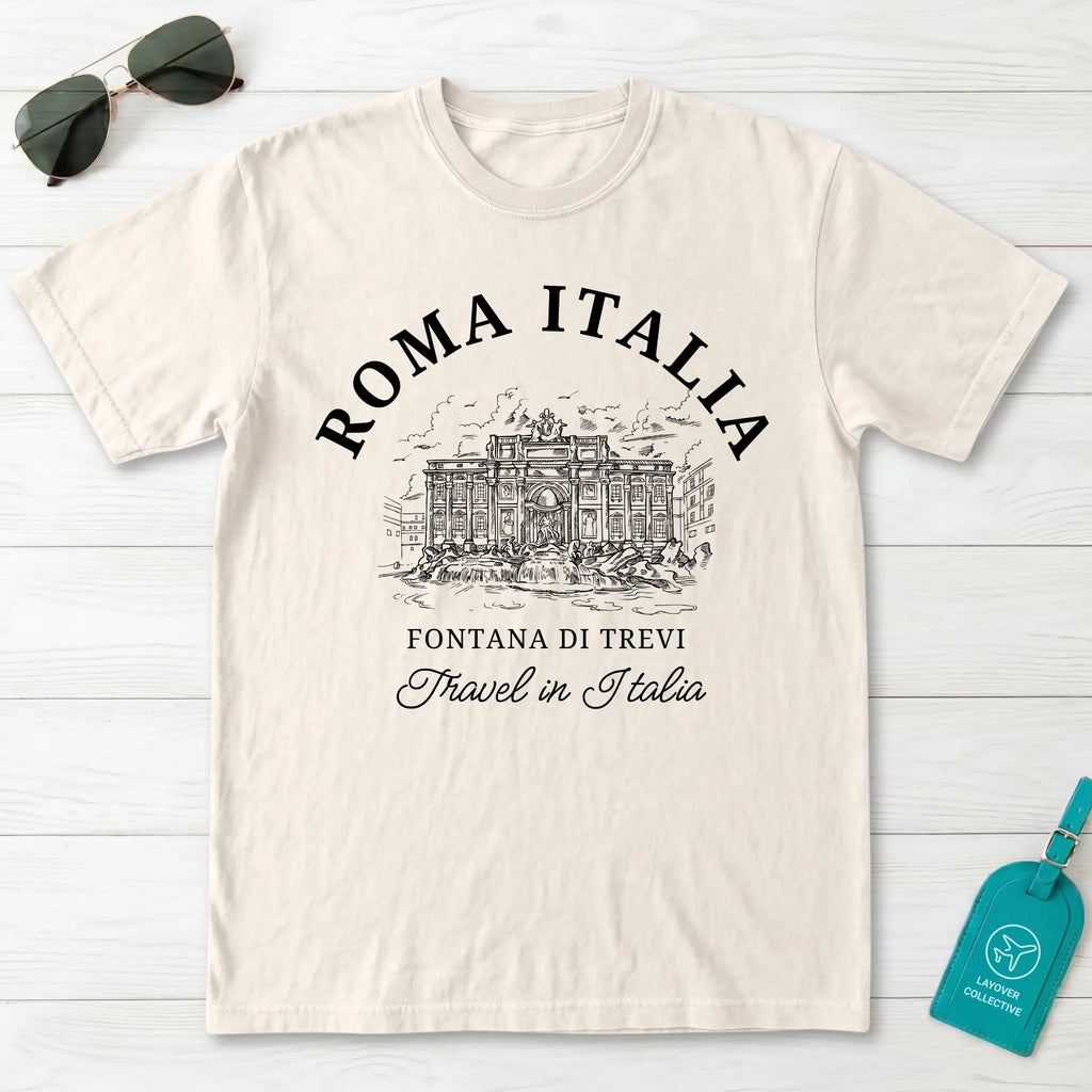 Trevi Fountain Vintage Sketch T-Shirt
