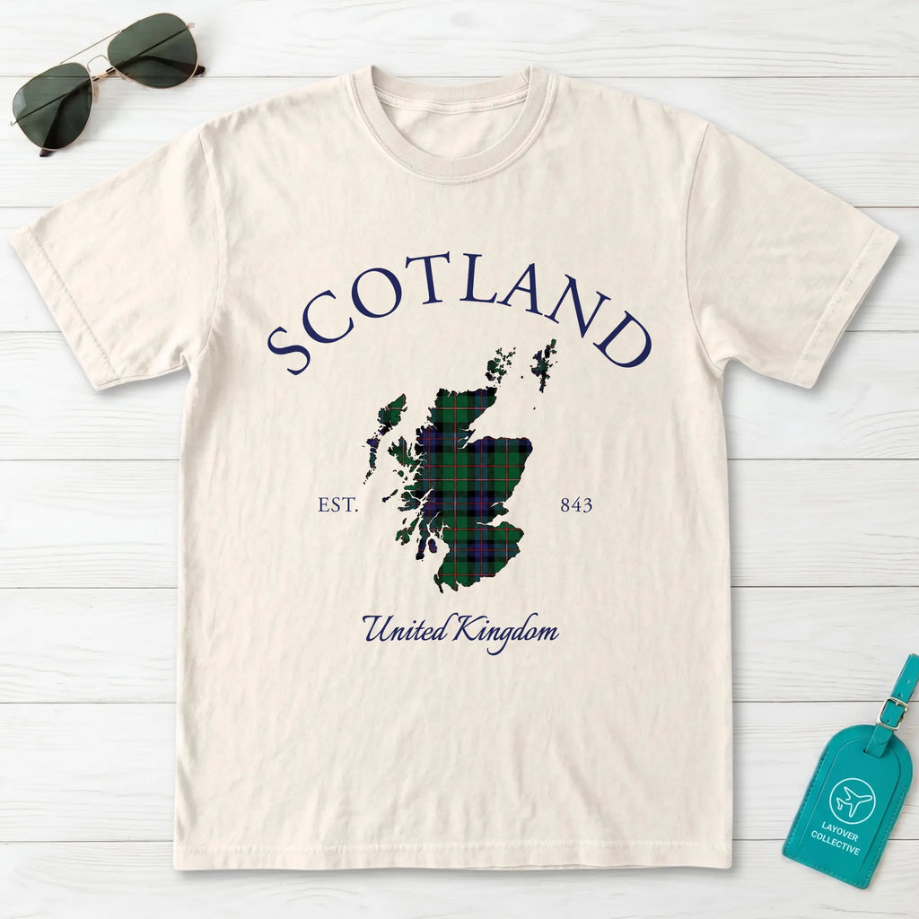 Scotland Tartan Map T-Shirt