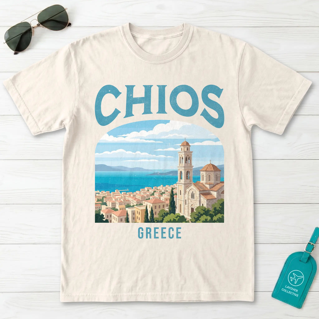 Chios Greece Vintage Travel Poster T-Shirt