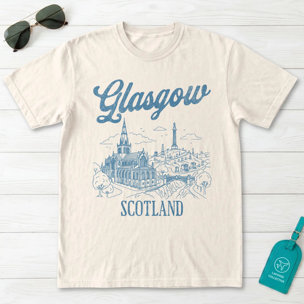Glasgow Scotland Line Art T-Shirt