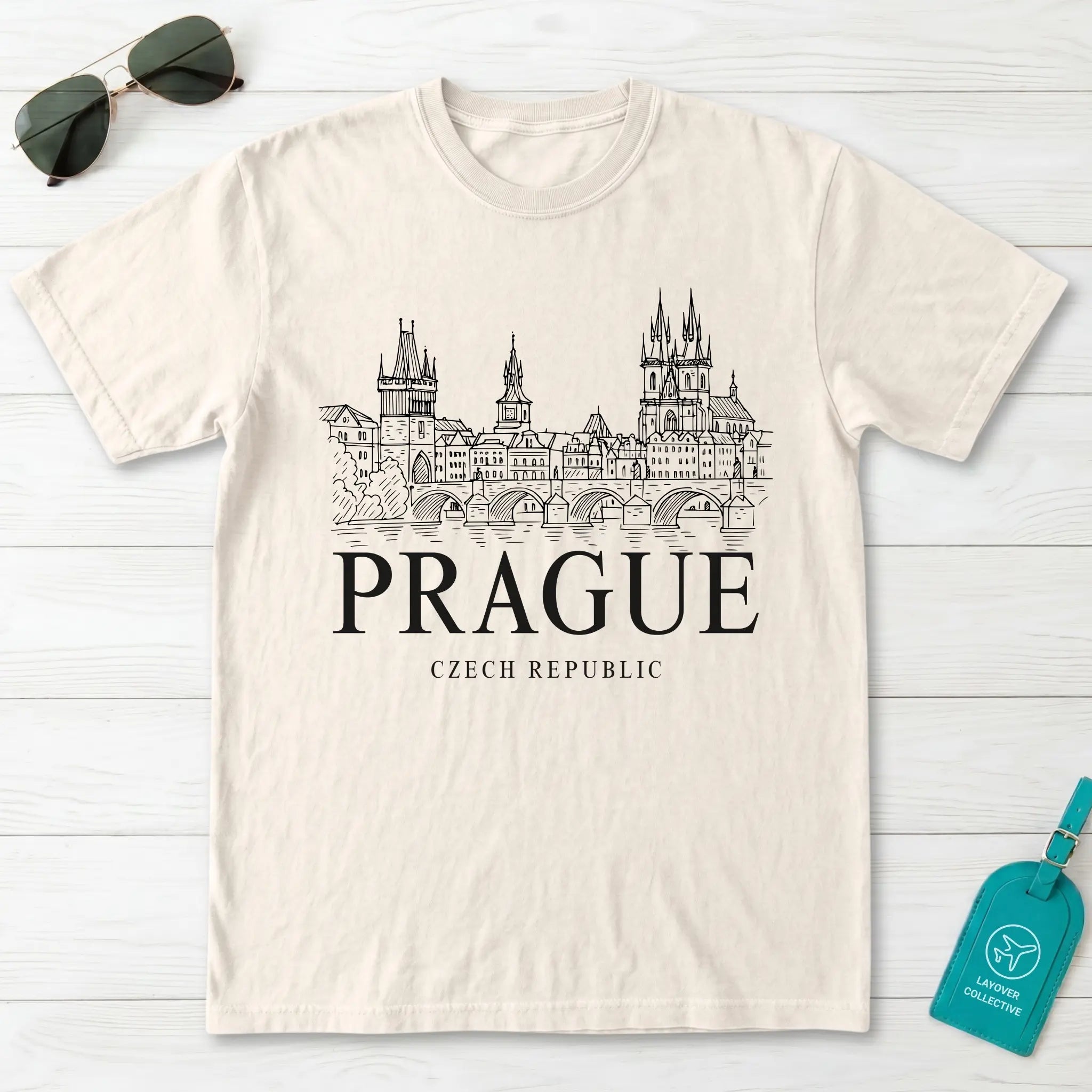 Prague Vintage Sketch T-Shirt