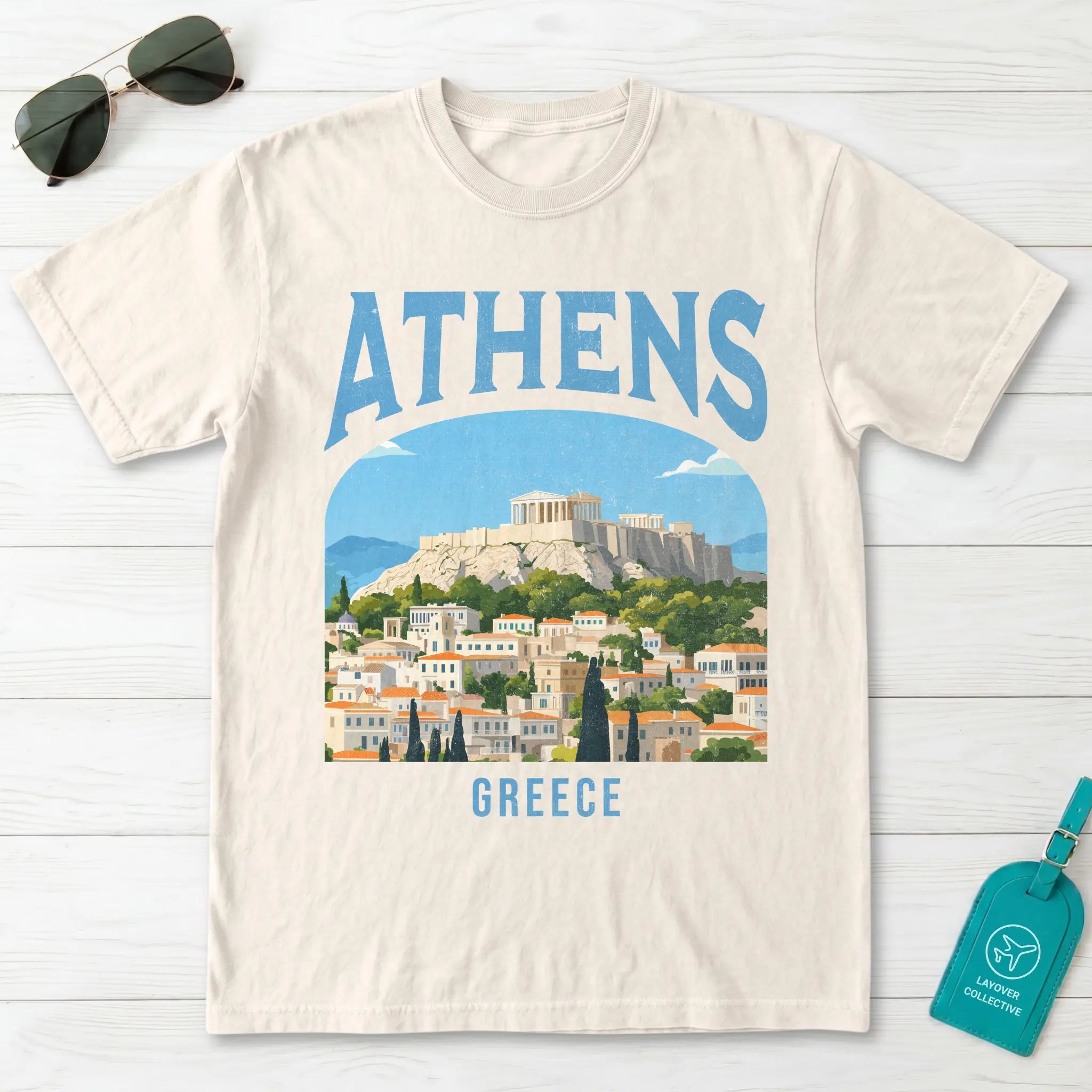 Athens Greece Vintage Travel Poster T-Shirt