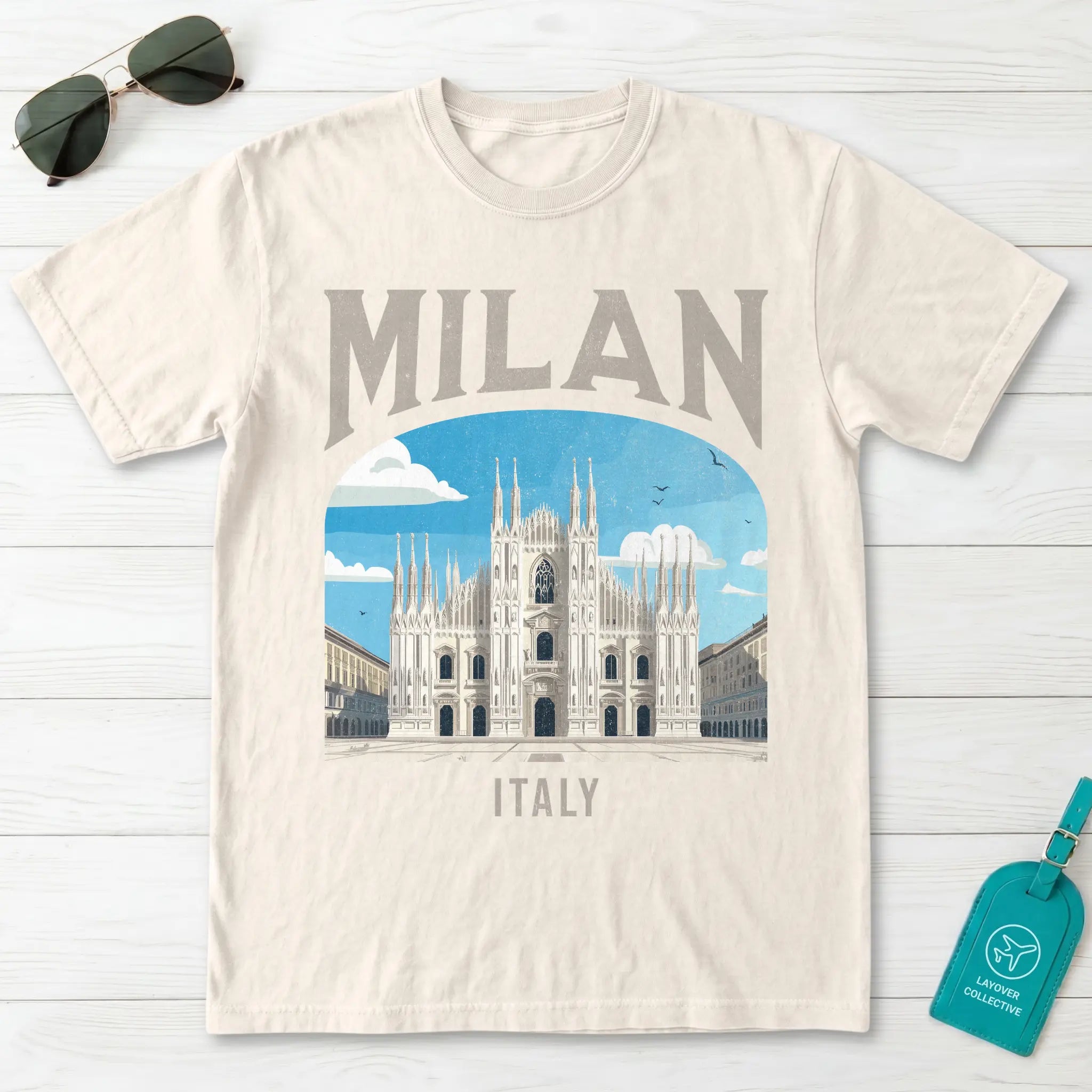 Milan Italy Vintage Travel Poster T-Shirt