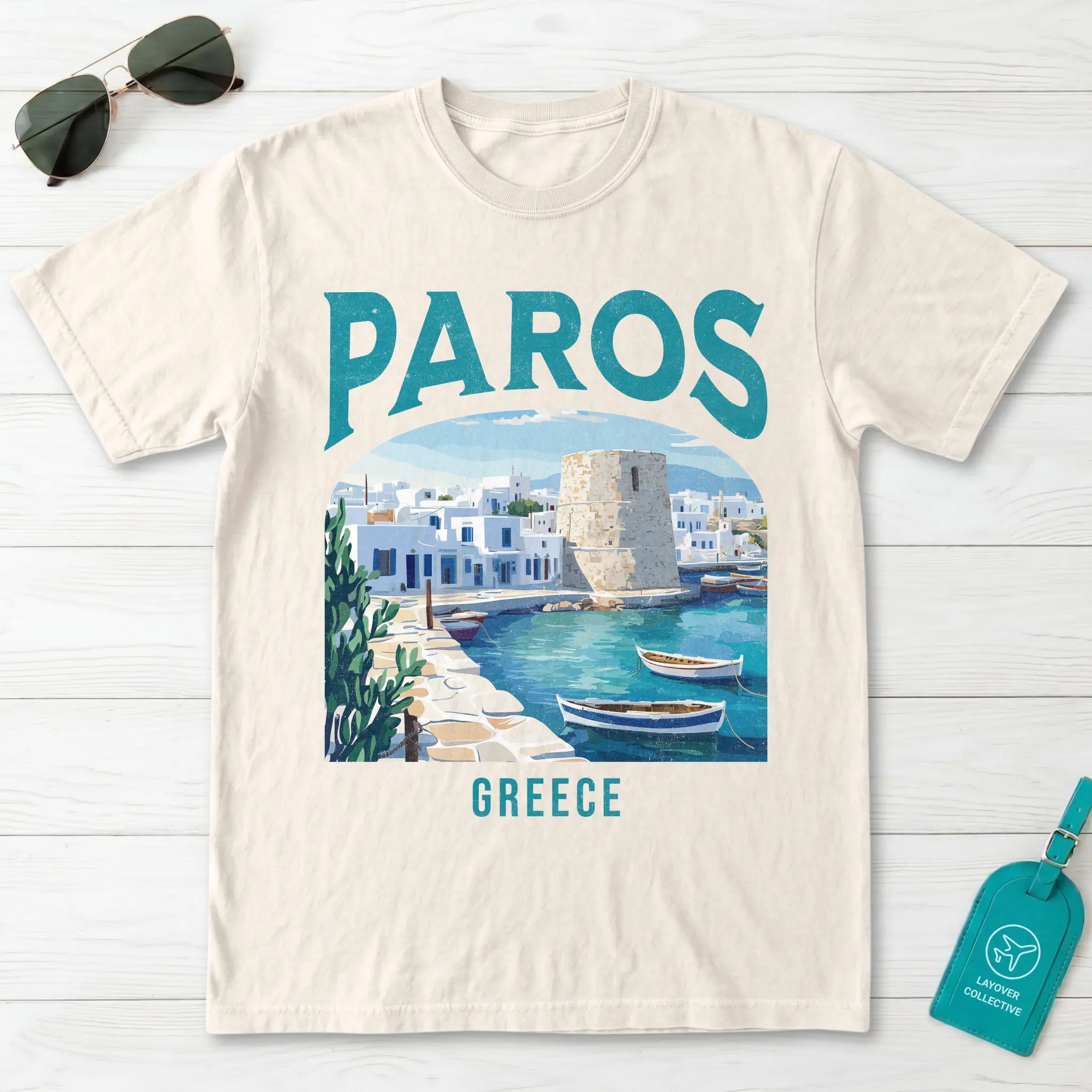 Paros Greece Vintage Travel Poster T-Shirt