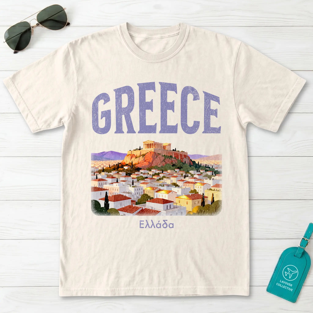 Greece Acropolis Vintage Travel Poster T-Shirt